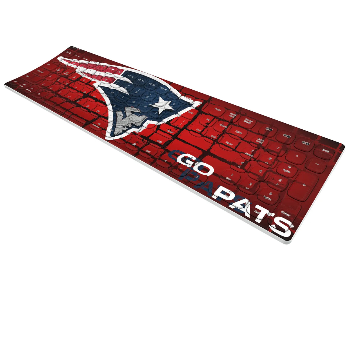 New England Patriots Brick KKB605 Curved Wireless Keyboard - Isometric View