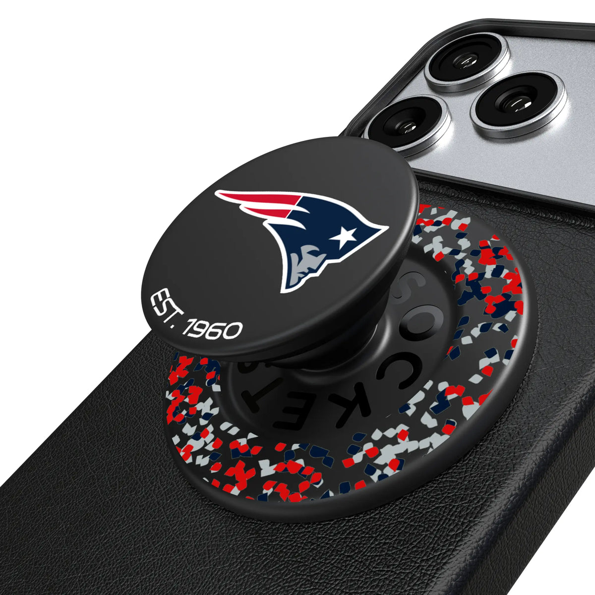 New England Patriots Confetti Popsockets Round Magnetic
