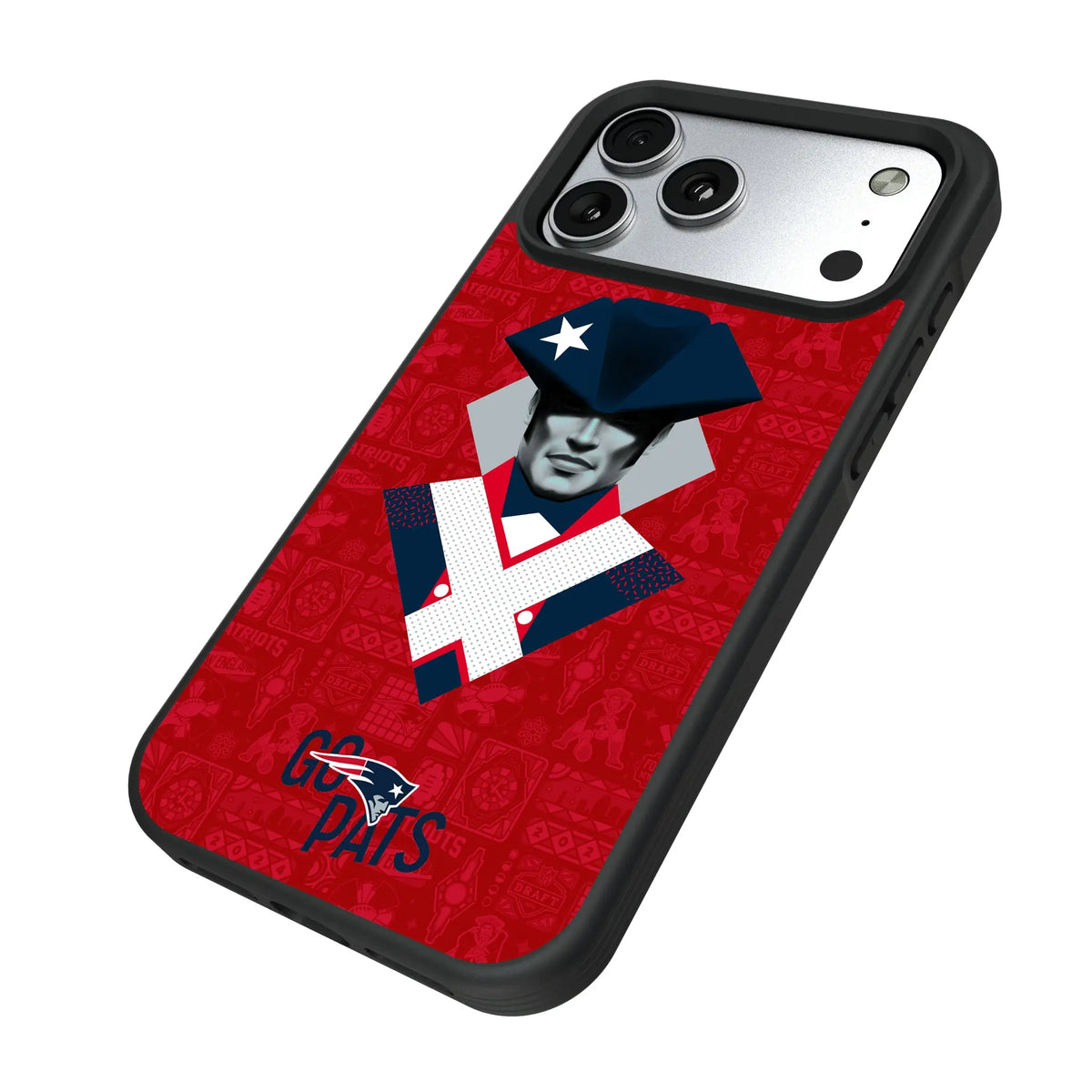 New England Patriots Deco iPhone Bump Phone Case for Apple iPhone - Isometric View#Device_iPhone 17 Pro Max