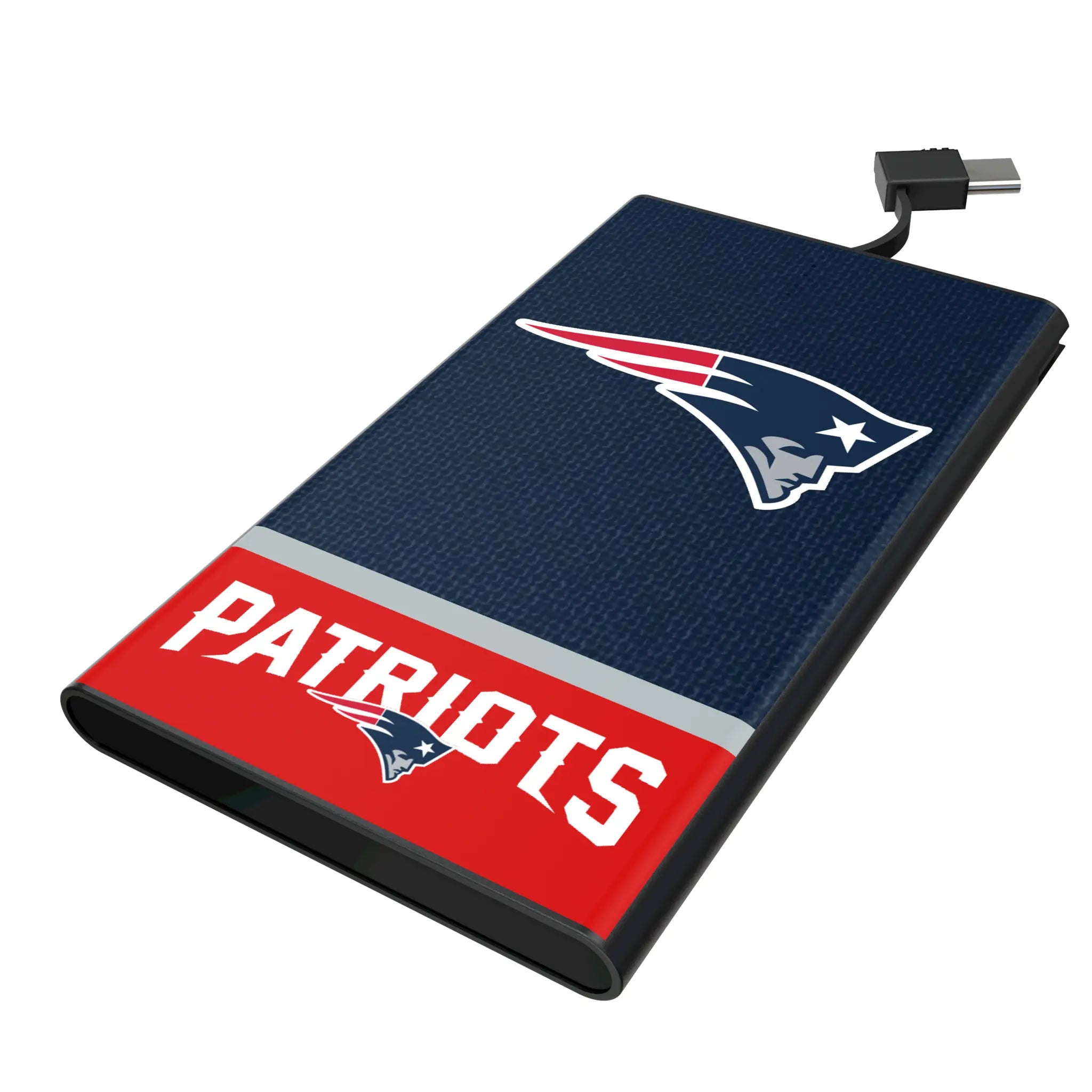 New England Patriots Endzone Solid 5000mAh Flat Power Bank