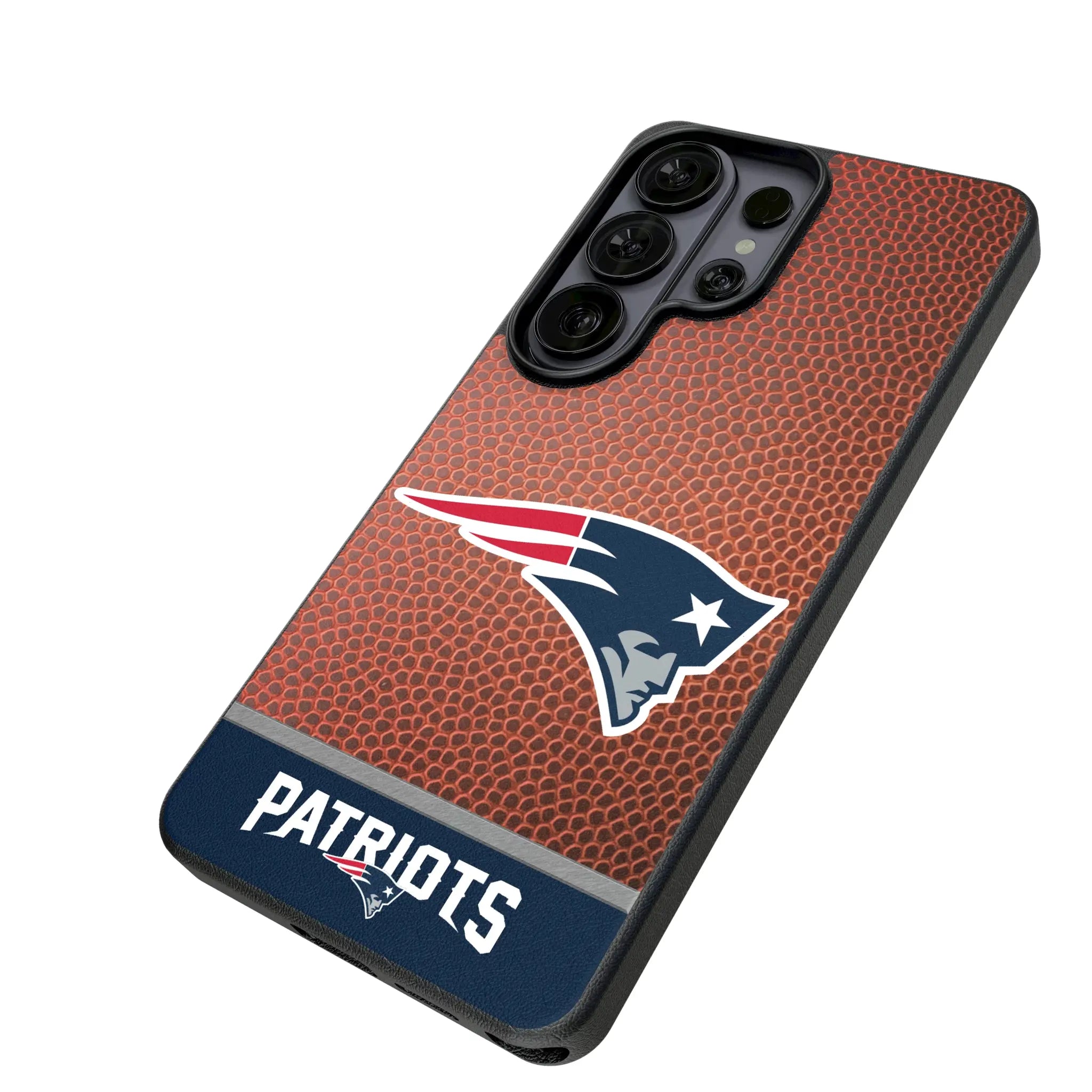 New England Patriots Football Wordmark Galaxy MagSafe Compatible Phone Case for Samsung Galaxy - Isometric View#Device_Galaxy S26 Ultra