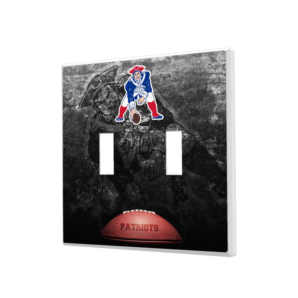 New England Patriots Historic Collection Legendary Hidden-Screw Light Switch Plate#Style_Double Toggle