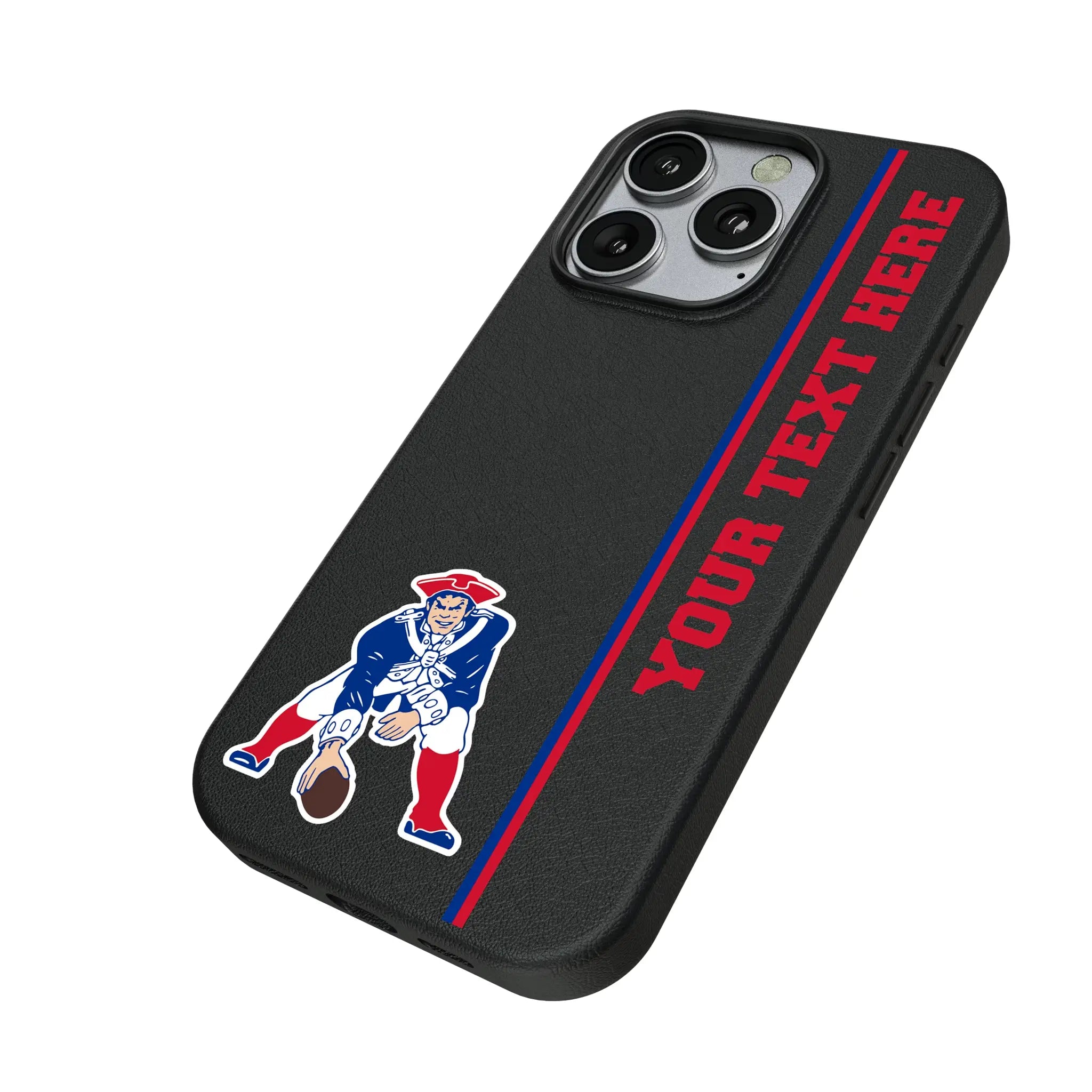 New England Patriots Historic Collection Personalized Sidebard iPhone MagSafe Compatible Phone Case for Apple iPhone - Isometric View