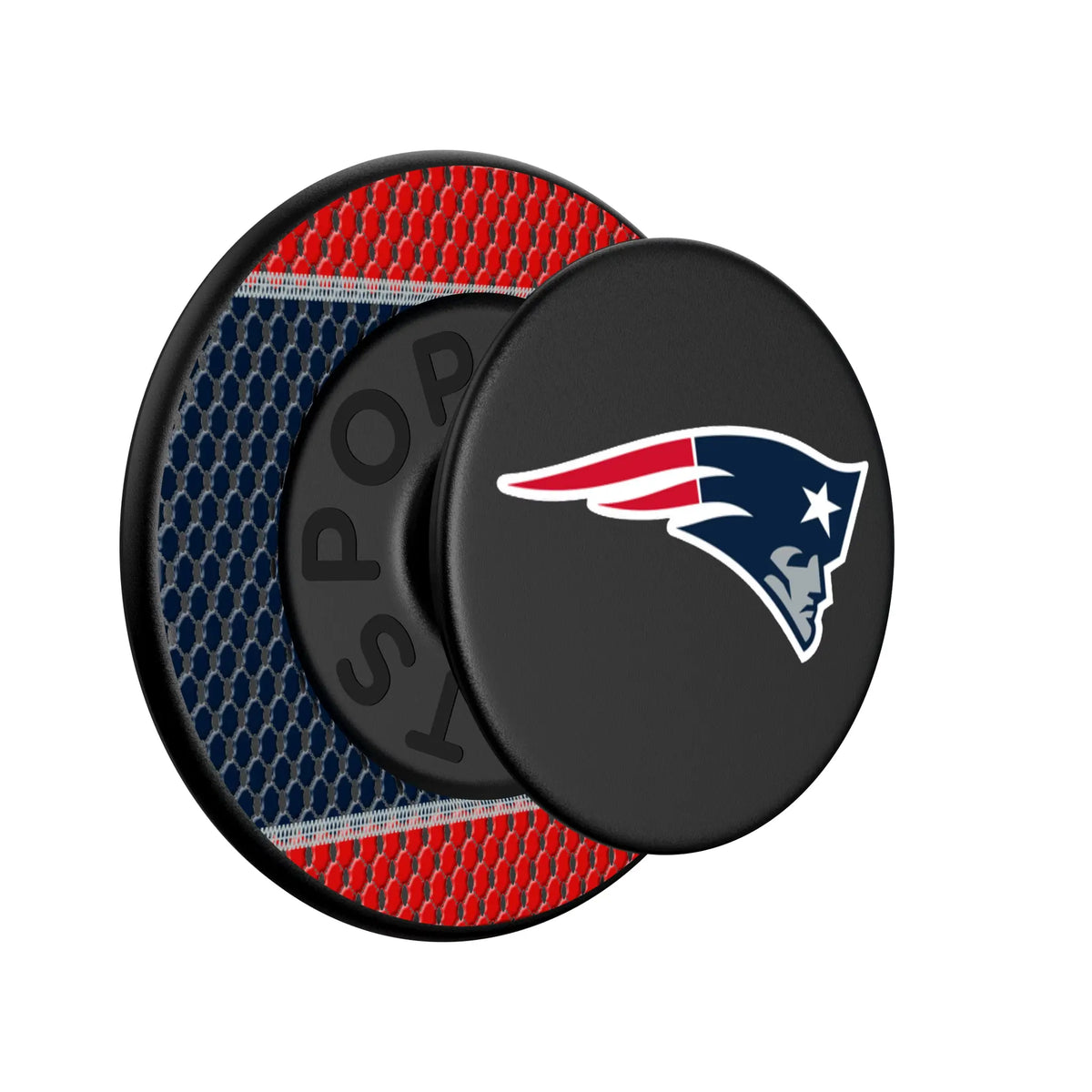 New England Patriots Mesh Popsockets Round Magnetic - Isometric View