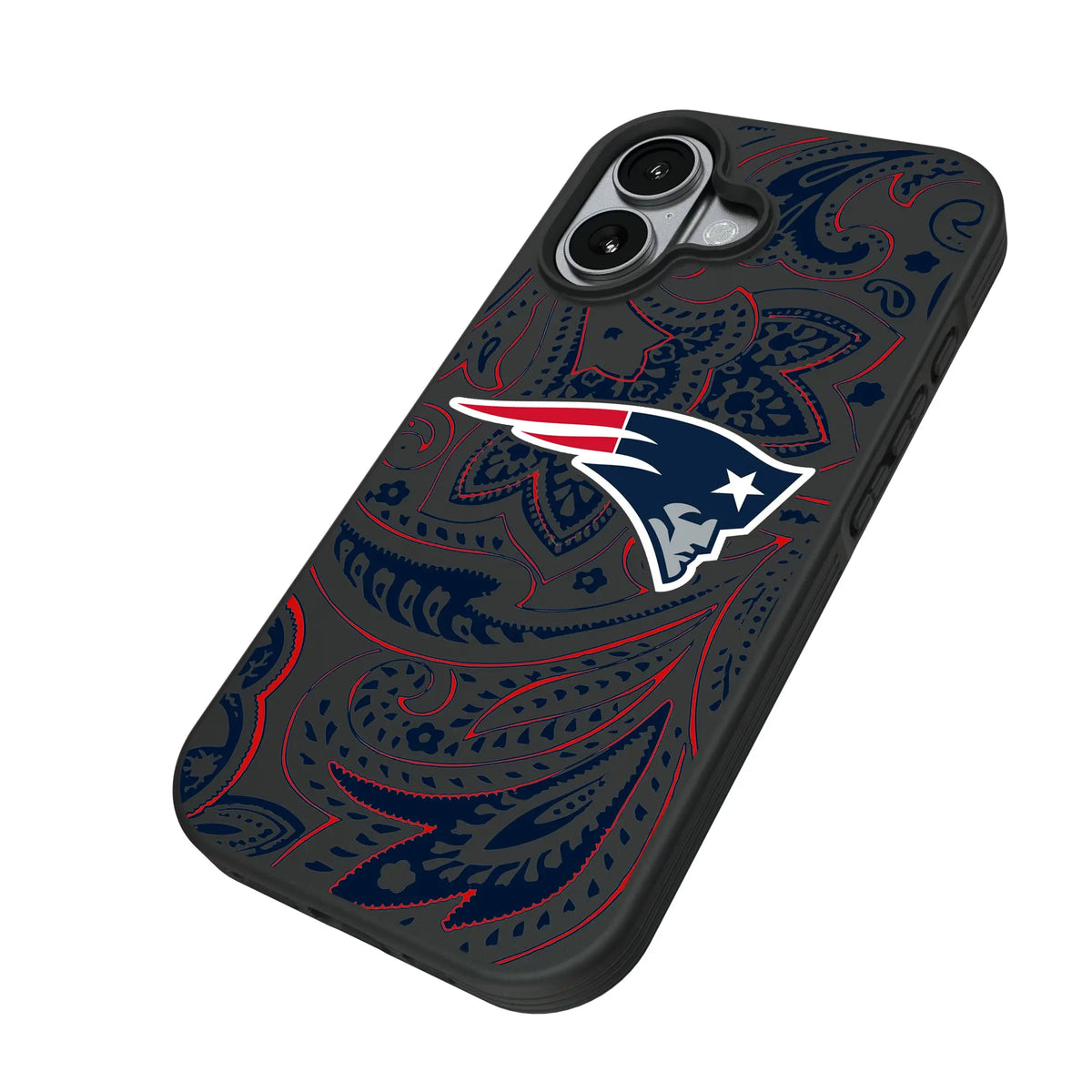 New England Patriots Paisley iPhone Bump Phone Case for Apple iPhone - Isometric View#Device_iPhone 17
