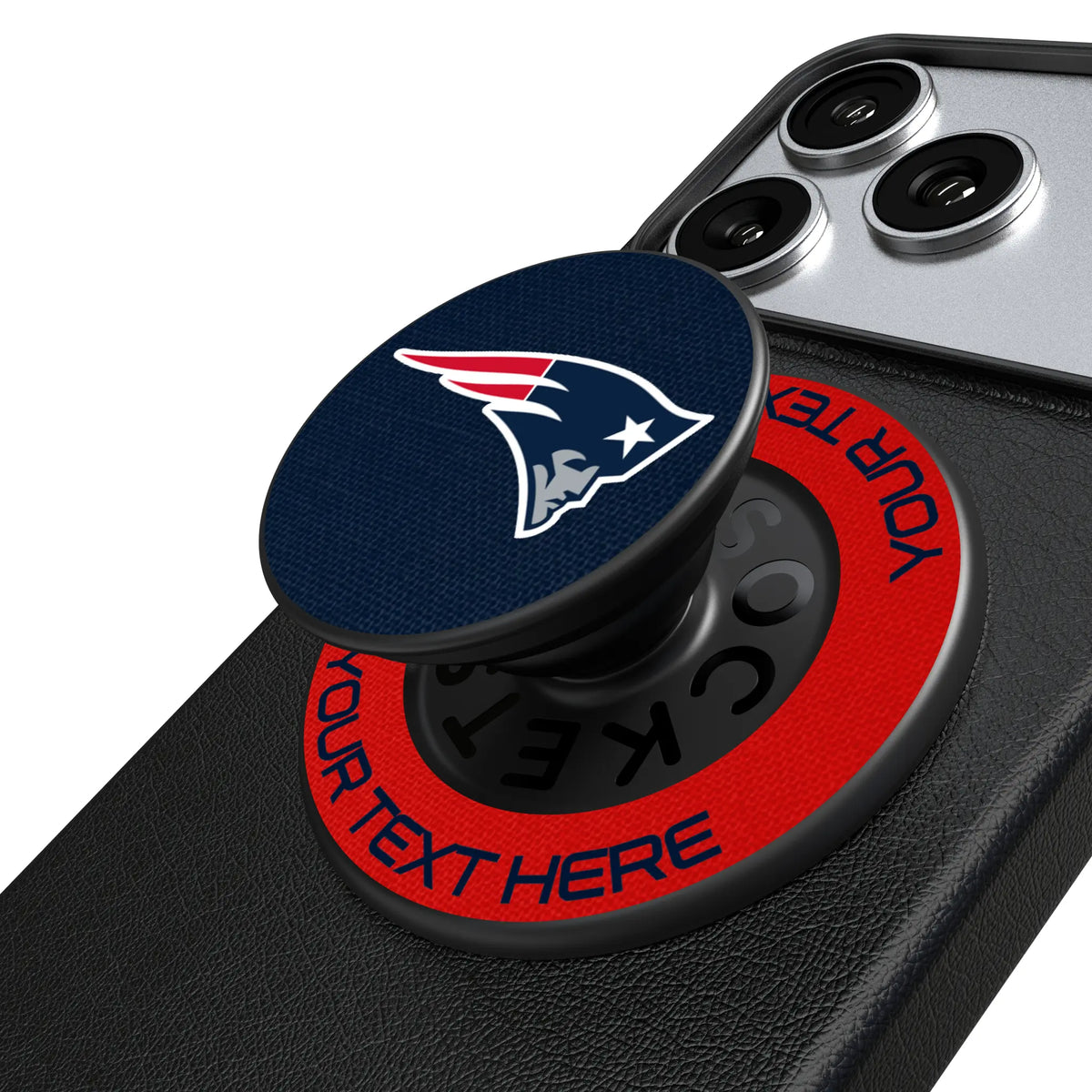 New England Patriots Personalized Endzone Solid Popsockets Round Magnetic