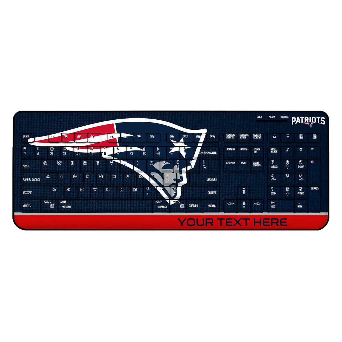 New England Patriots Personalized Endzone Solid Wireless USB Keyboard