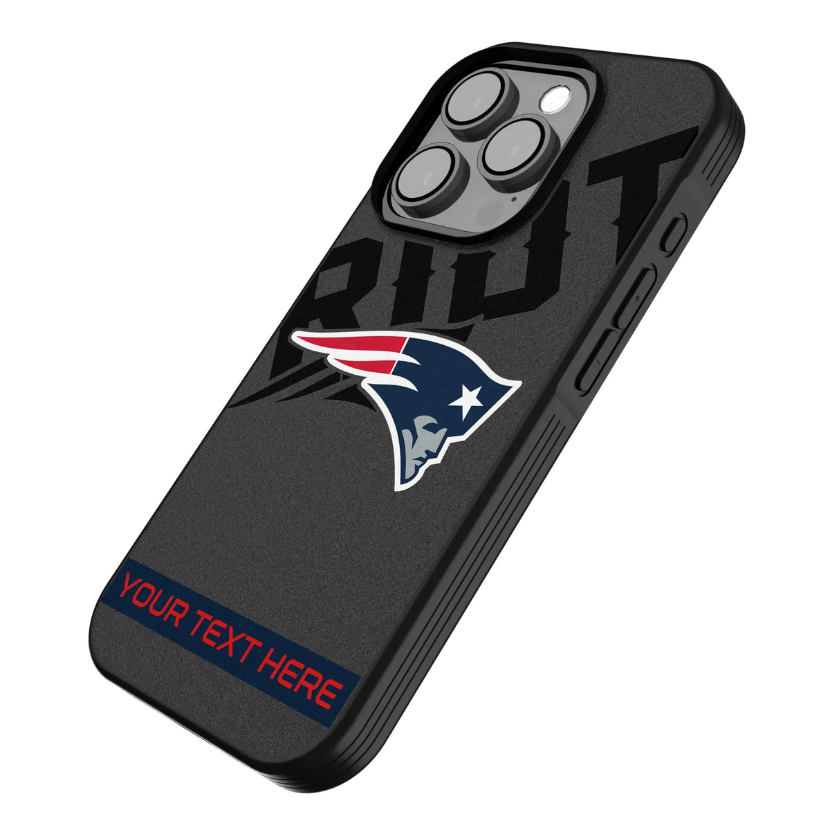 New England Patriots Personalized Tilt iPhone Bump Phone Case for Apple iPhone - Isometric View