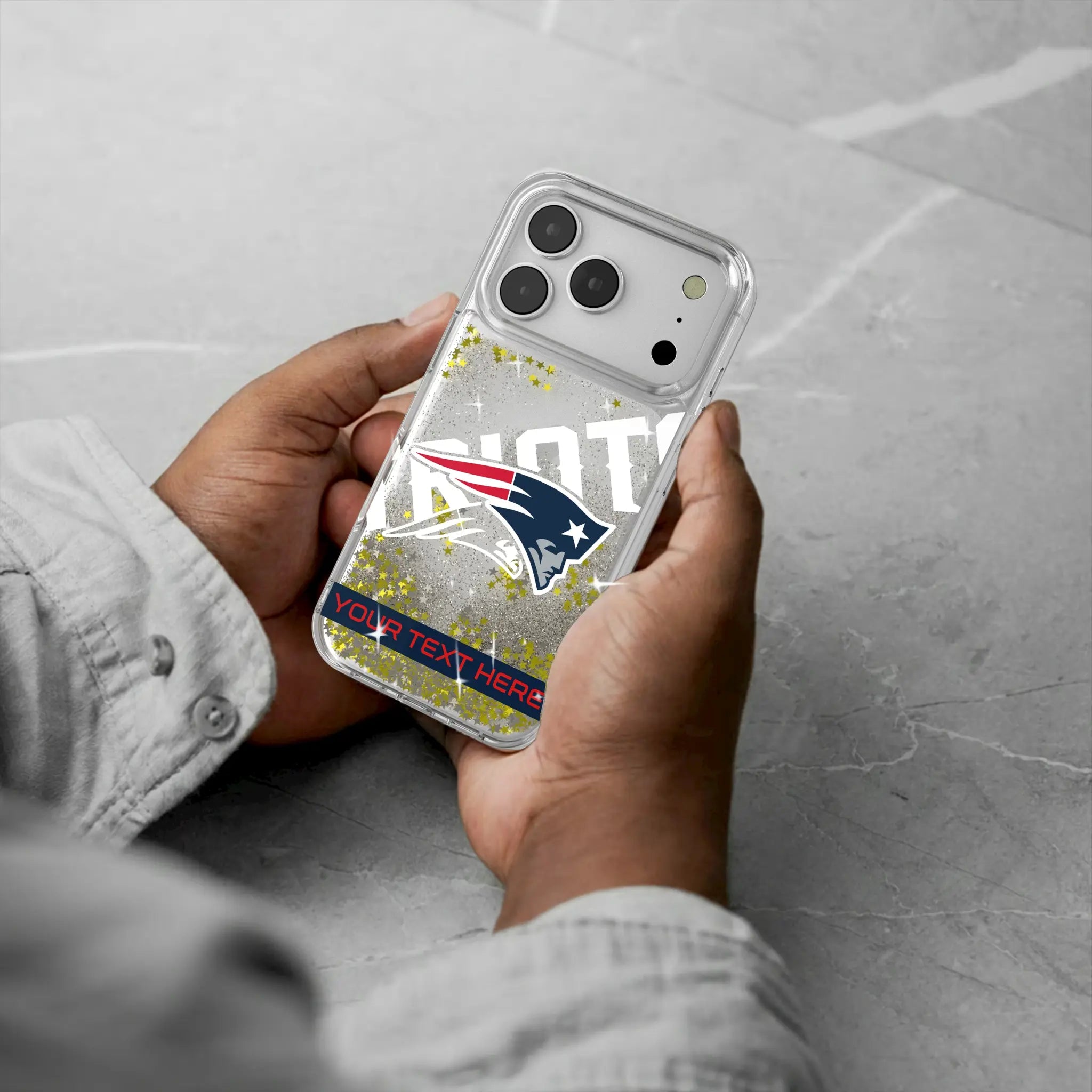 New England Patriots Personalized Tilt iPhone Glitter Phone Case for Apple iPhone - Lifestyle#Device_iPhone 17 Pro