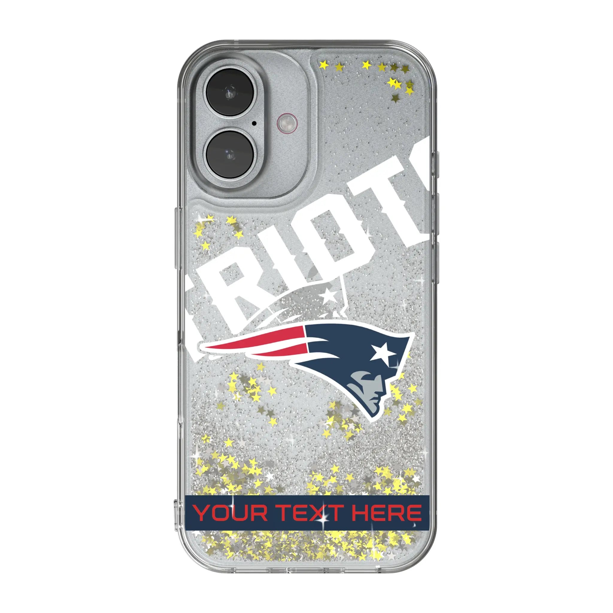 New England Patriots Personalized Tilt iPhone Glitter Phone Case for Apple iPhone