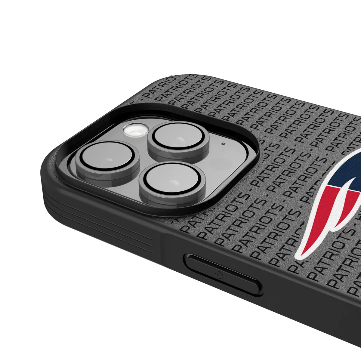 New England Patriots Text Backdrop iPhone Bump Phone Case for Apple iPhone - Detail