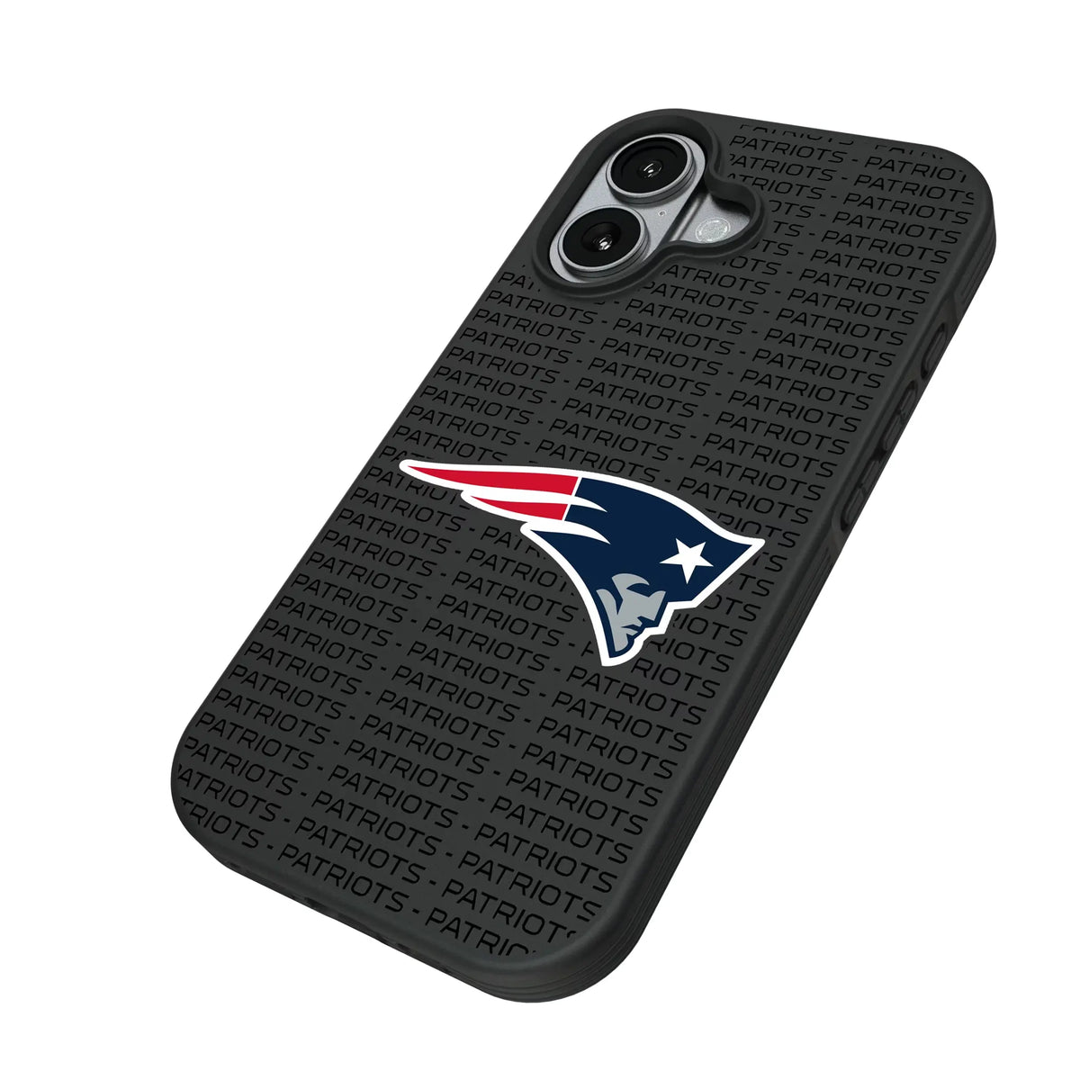 New England Patriots Text Backdrop iPhone Bump Phone Case for Apple iPhone - Isometric View#Device_iPhone 17