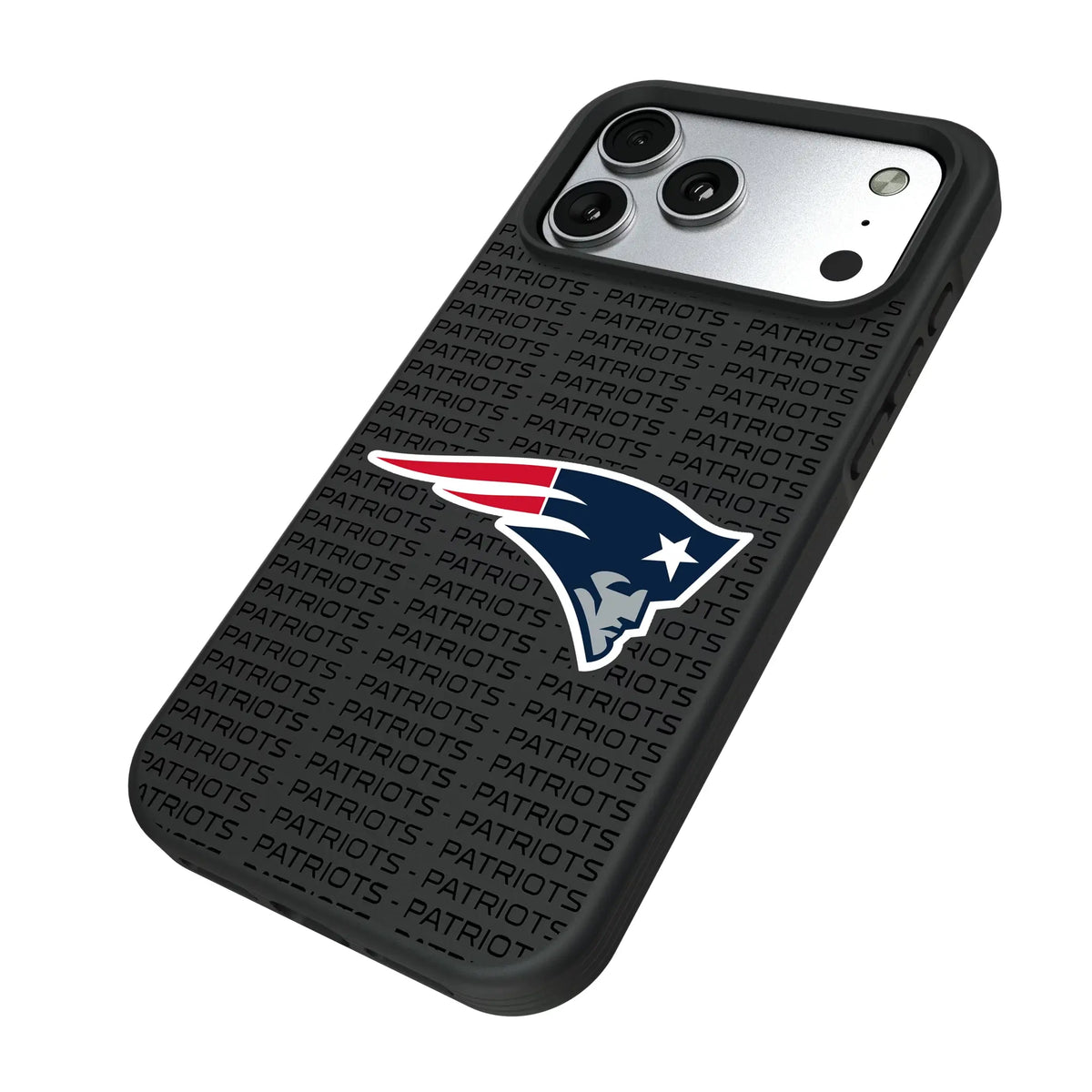 New England Patriots Text Backdrop iPhone Bump Phone Case for Apple iPhone - Isometric View#Device_iPhone 17 Pro Max