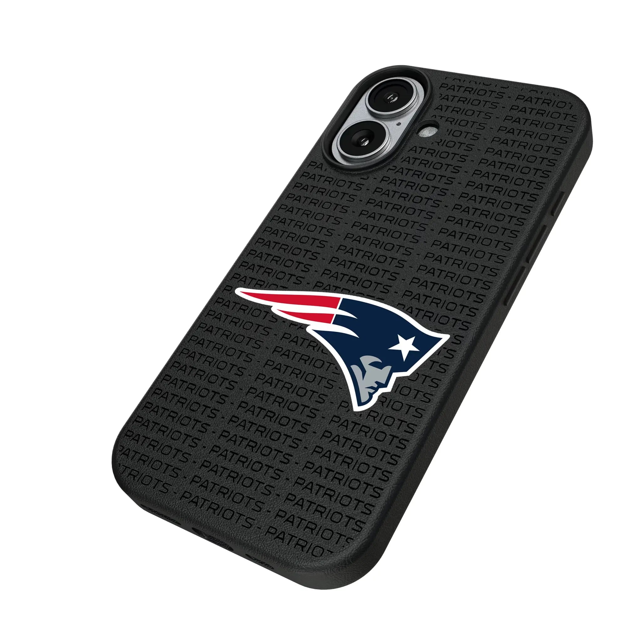 New England Patriots Text Backdrop iPhone MagSafe Compatible Phone Case for Apple iPhone - Isometric View#Device_iPhone 17