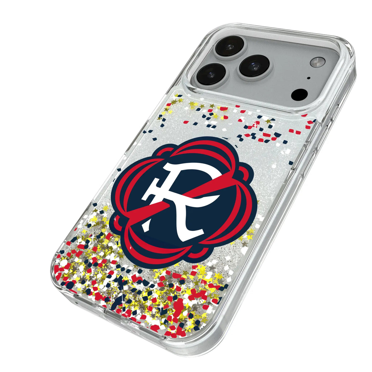 New England Revolution Confetti iPhone Glitter Phone Case for Apple iPhone - Isometric View#Device_iPhone 18 Pro