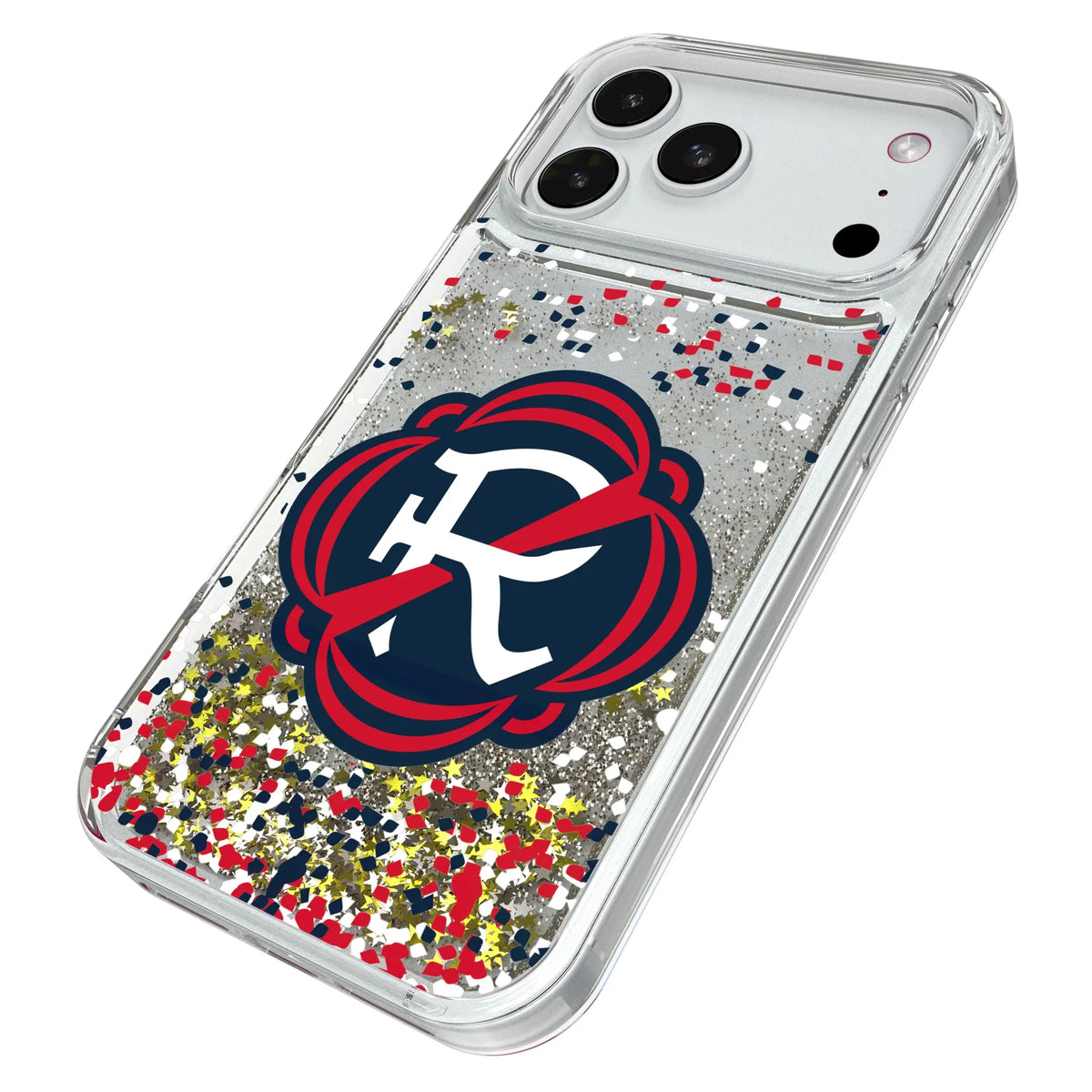 New England Revolution Confetti iPhone Glitter Phone Case for Apple iPhone - Isometric View#Device_iPhone 18 Pro Max