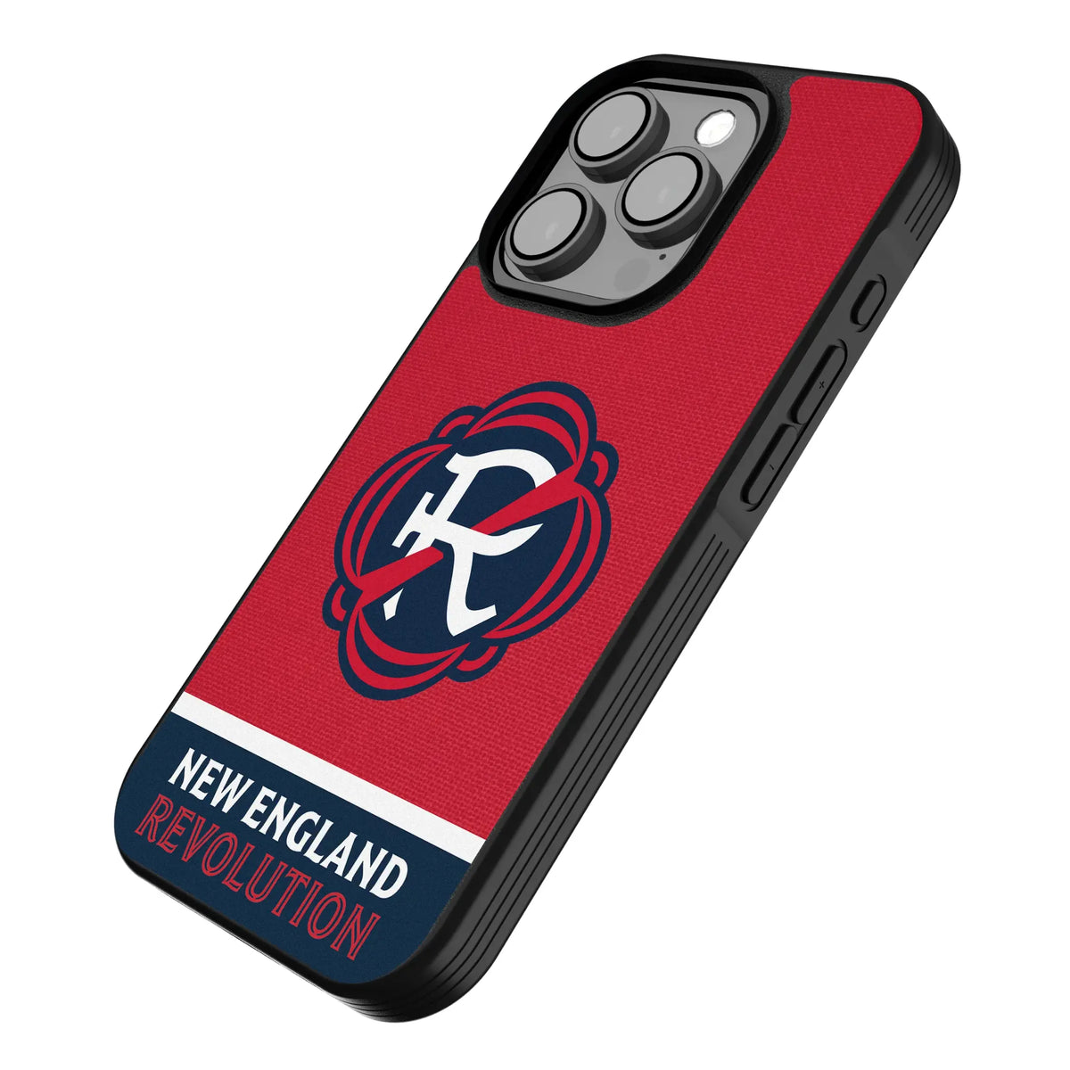 New England Revolution Endzone Solid iPhone Bump Phone Case for Apple iPhone - Isometric View