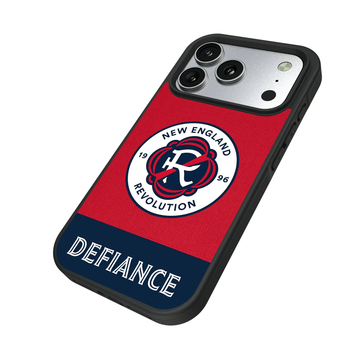 New England Revolution Endzone Solid iPhone Bump Phone Case for Apple iPhone - Isometric View#Device_iPhone 17 Pro