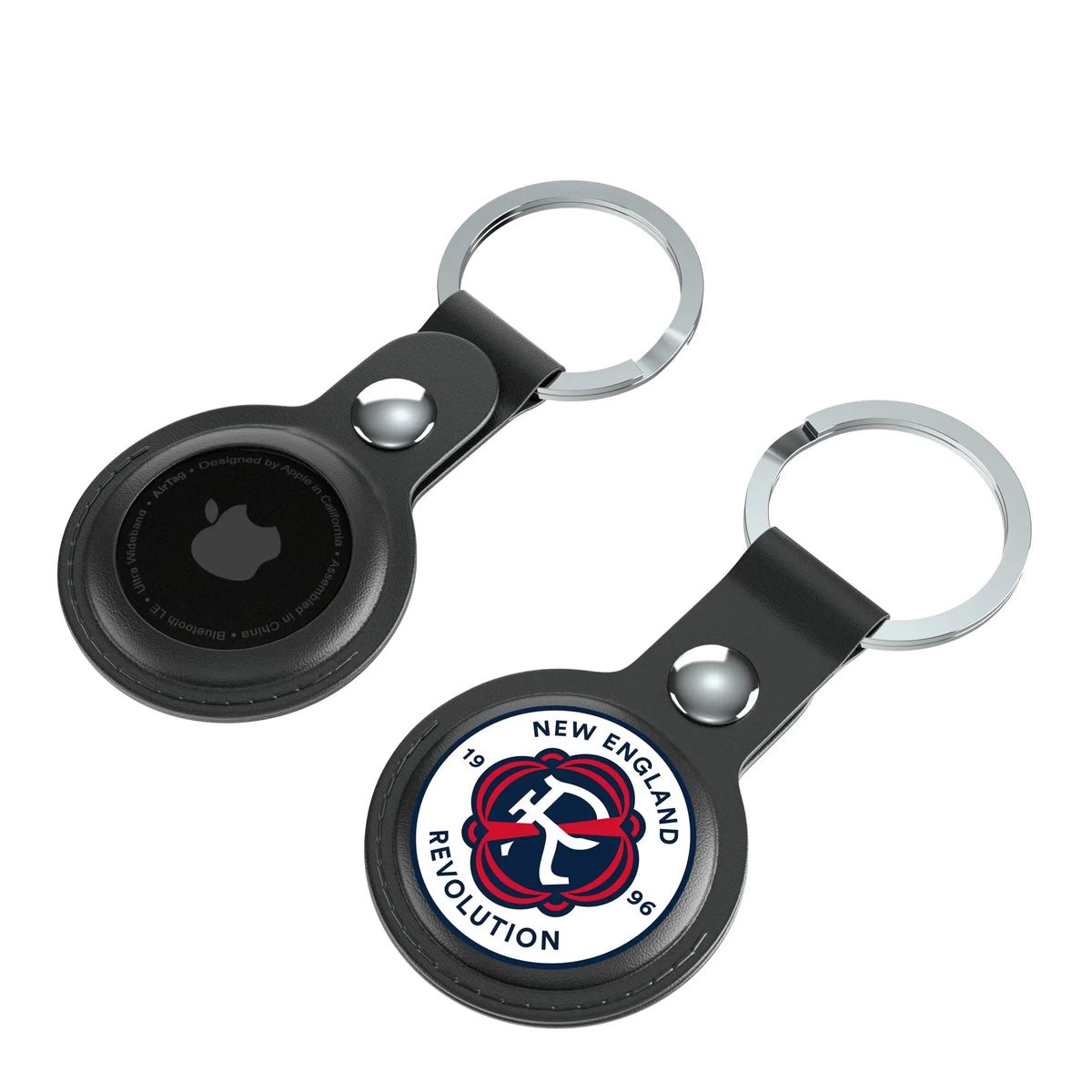 New England Revolution Insignia AirTag Black Airtag Holder 2-Pack - Isometric View