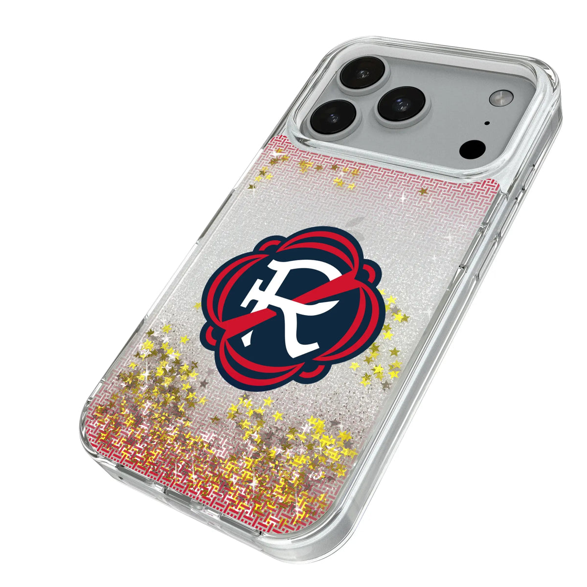 New England Revolution Linen iPhone Glitter Phone Case for Apple iPhone - Isometric View#Device_iPhone 18 Pro