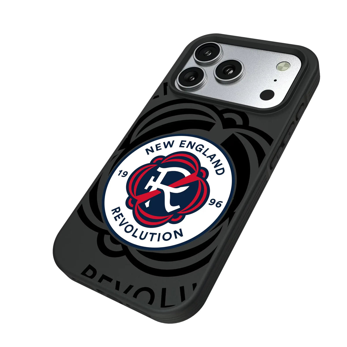 New England Revolution Monocolor Tilt iPhone Bump Phone Case for Apple iPhone - Isometric View#Device_iPhone 17 Pro