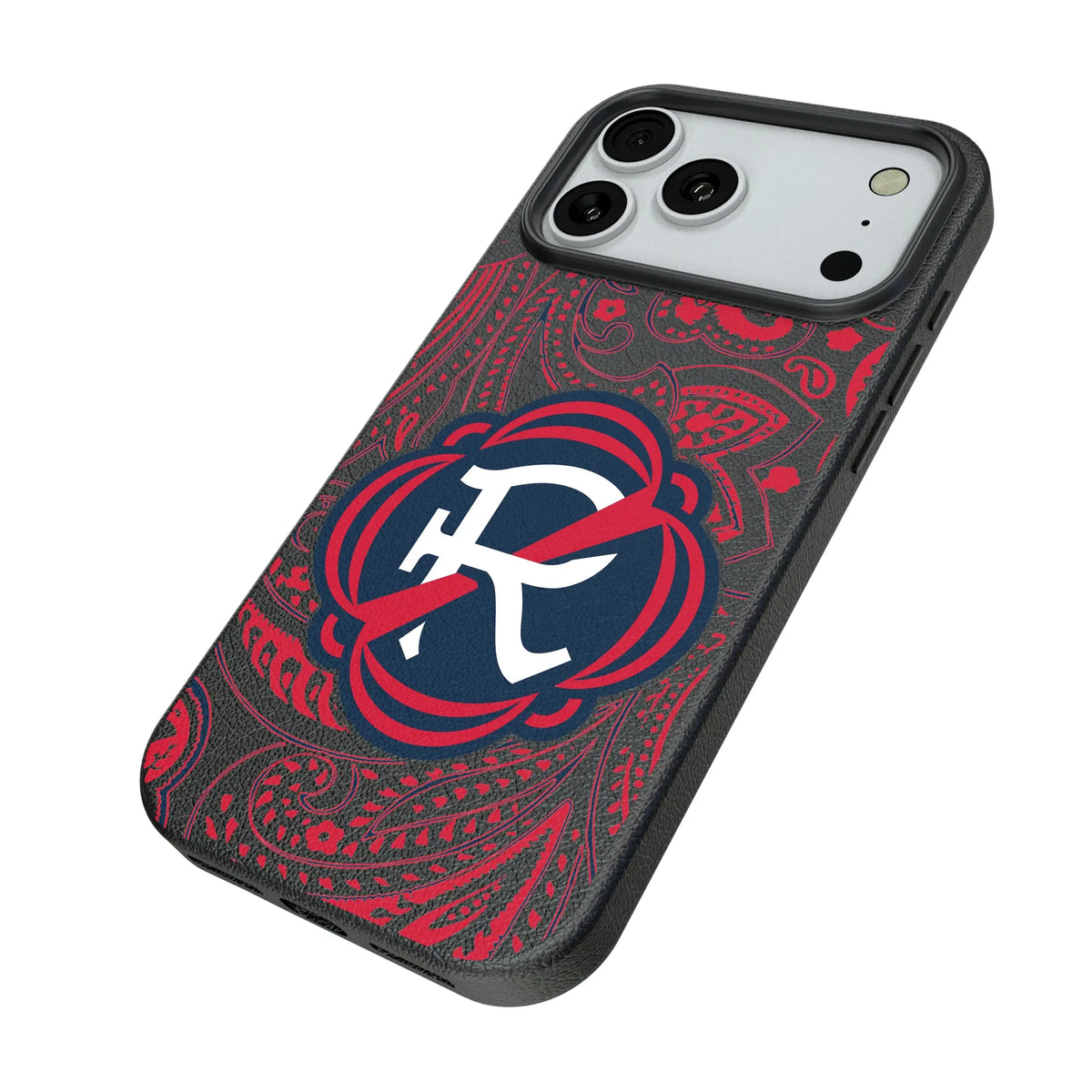 New England Revolution Paisley iPhone MagSafe Compatible Phone Case for Apple iPhone - Isometric View#Device_iPhone 18 Pro Max