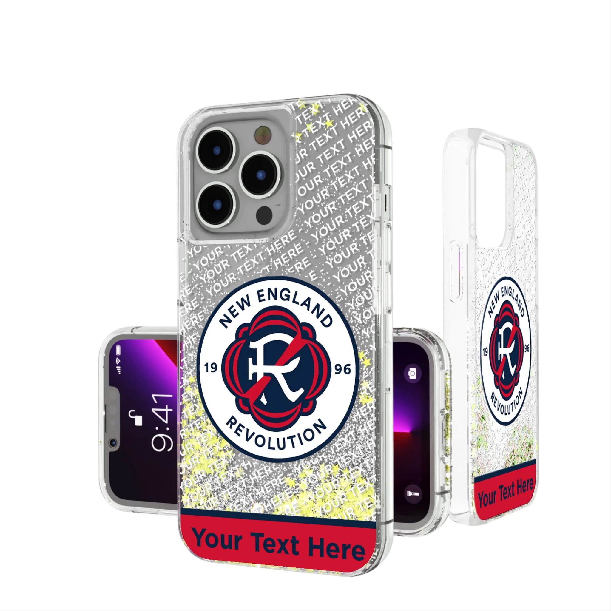 New England Revolution Personalized EndZone Plus iPhone Glitter Phone Case for Apple iPhone