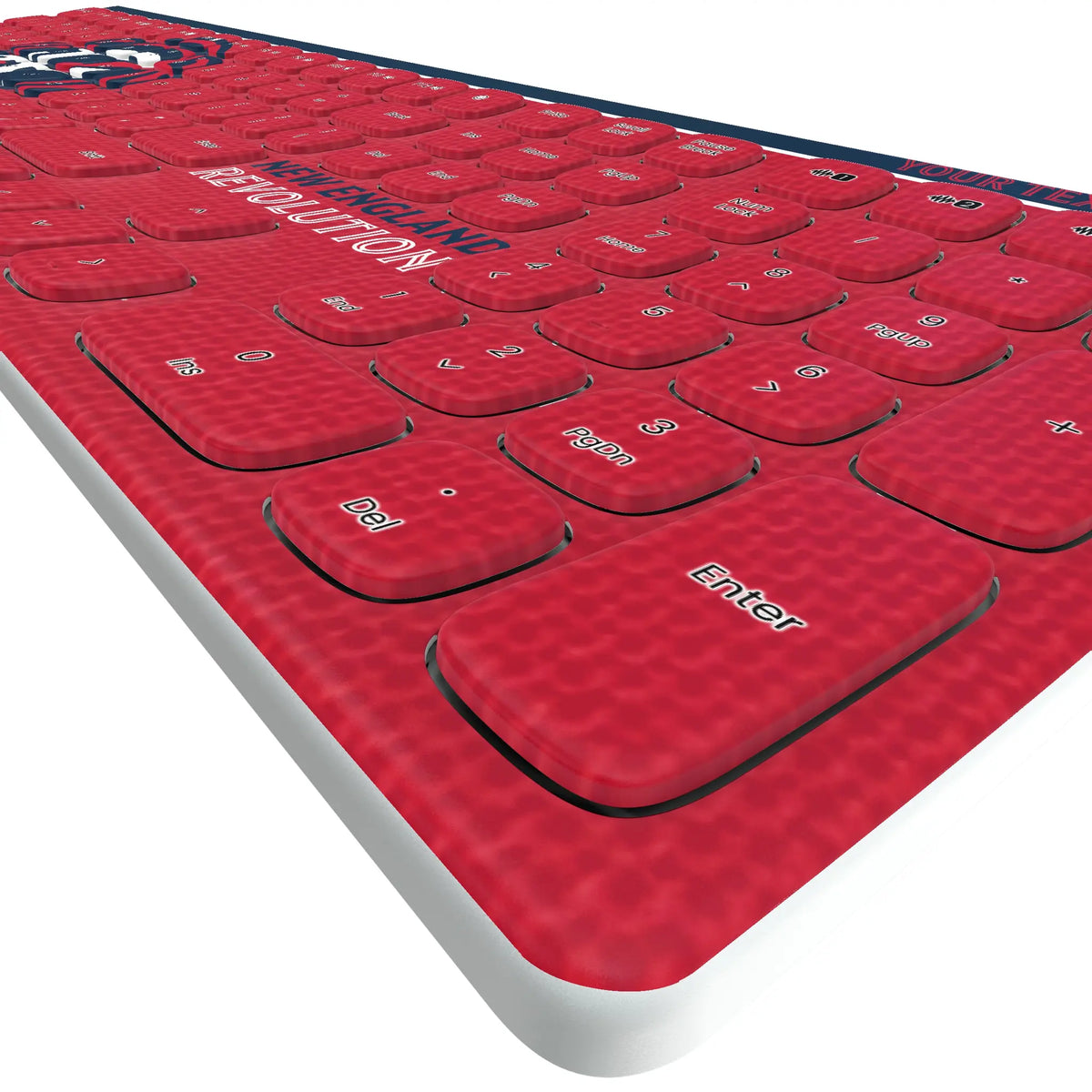 New England Revolution Personalized Endzone Solid KKB605 Curved Wireless Keyboard - Detail