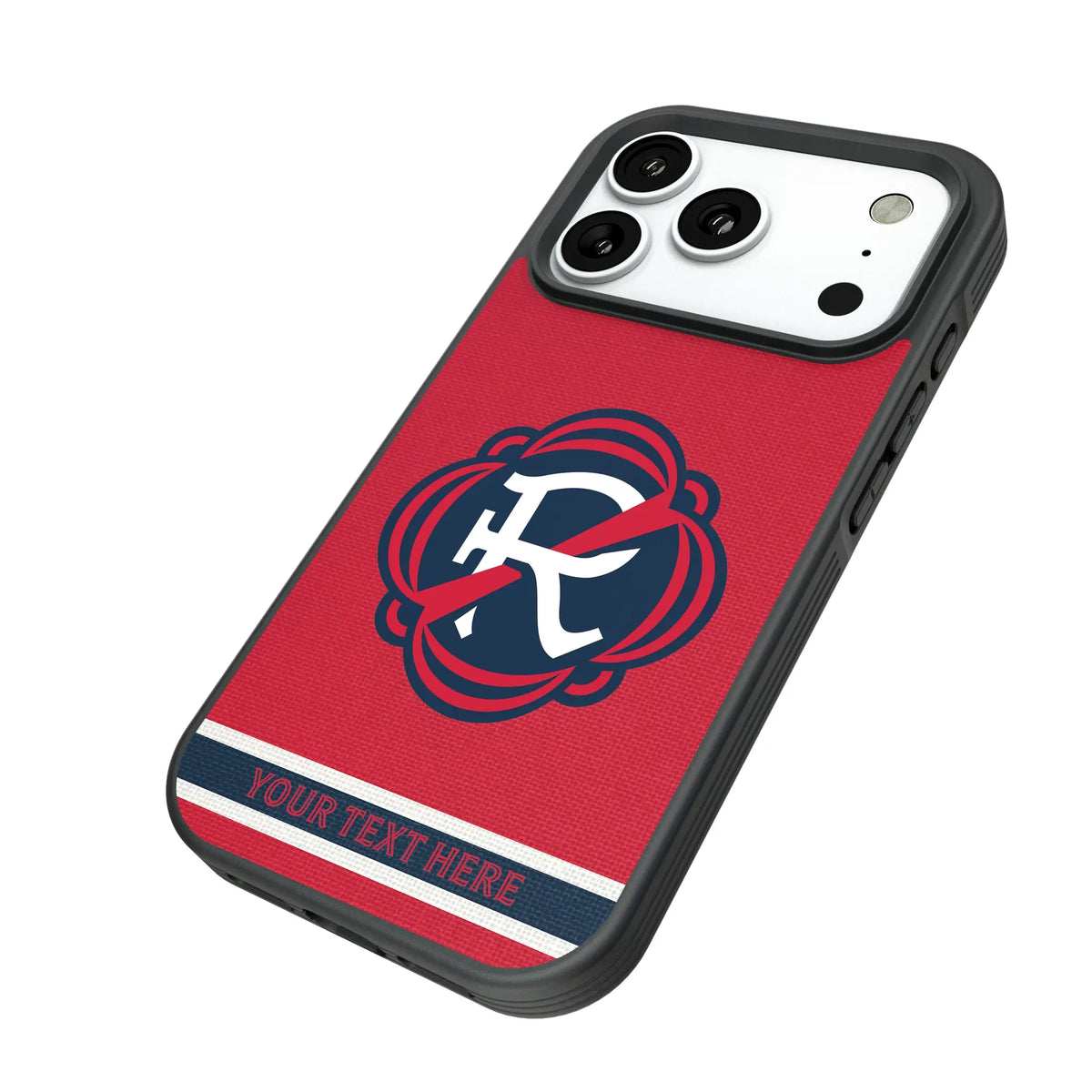 New England Revolution Personalized Stripe iPhone Bump Phone Case for Apple iPhone - Isometric View#Device_iPhone 18 Pro