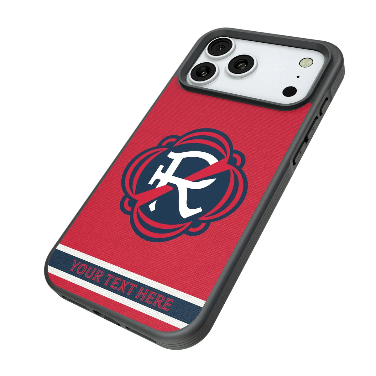 New England Revolution Personalized Stripe iPhone Bump Phone Case for Apple iPhone - Isometric View#Device_iPhone 18 Pro Max