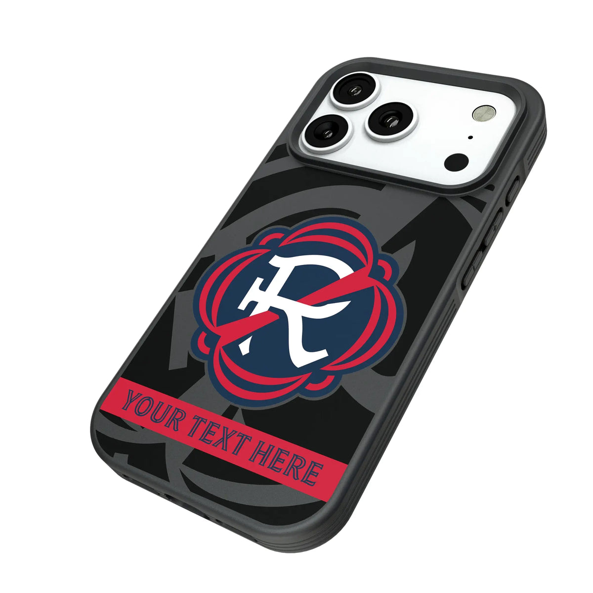 New England Revolution Personalized Tilt iPhone Bump Phone Case for Apple iPhone - Isometric View#Device_iPhone 18 Pro
