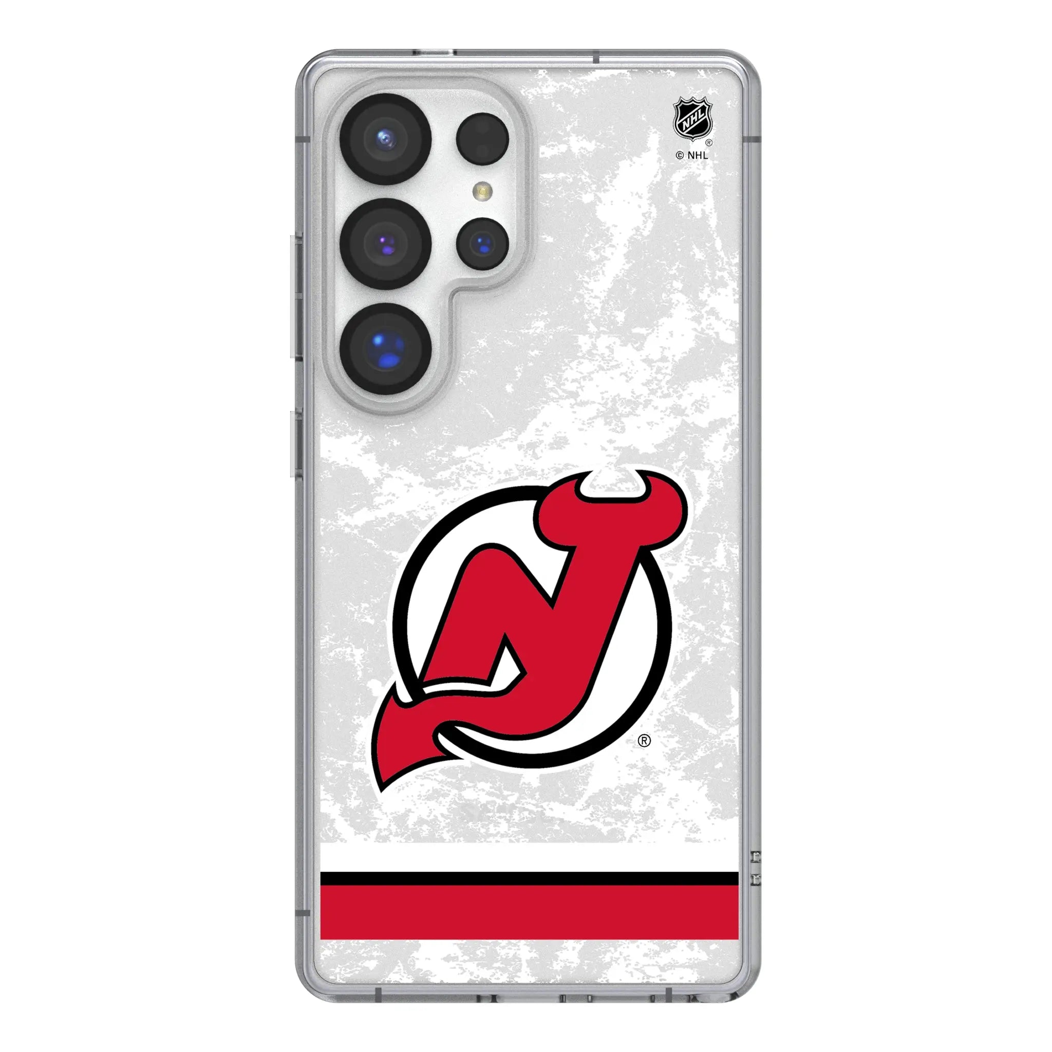 New Jersey Devils Ice Stripe Galaxy Clear Phone Case for Samsung Galaxy#Device_Galaxy S25 Ultra