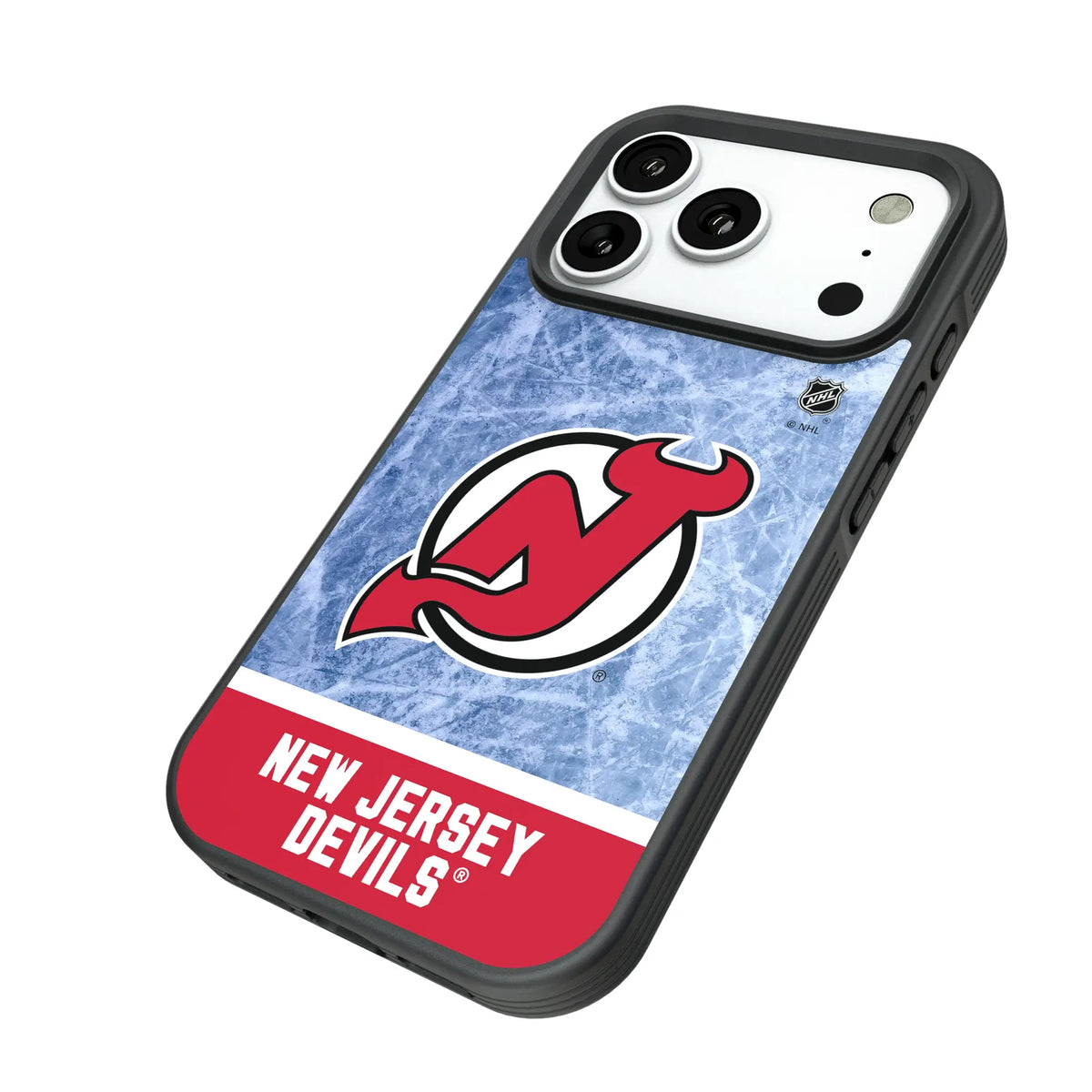 New Jersey Devils Ice Wordmark iPhone Bump Phone Case for Apple iPhone - Isometric View#Device_iPhone 18 Pro