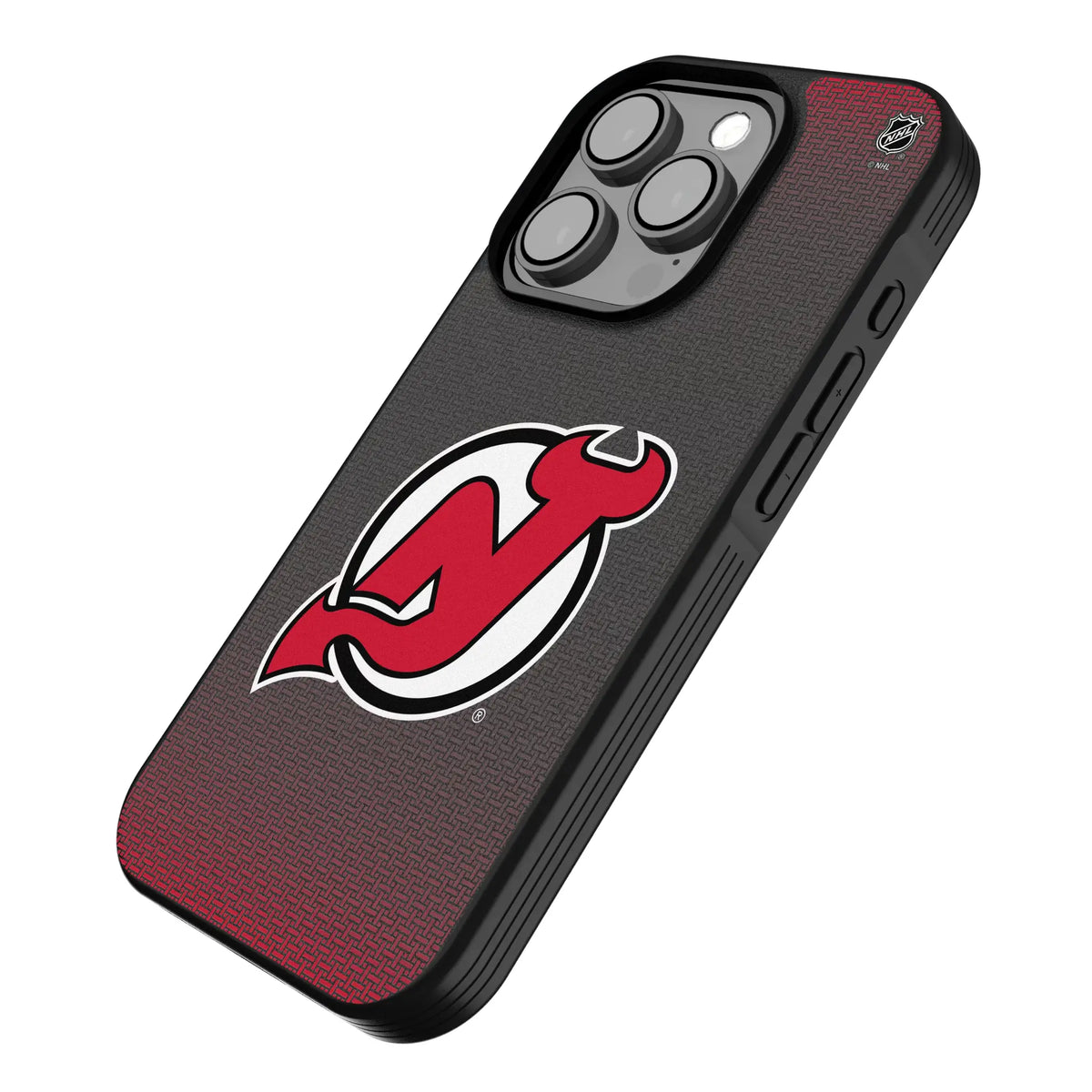 New Jersey Devils Linen iPhone Bump Phone Case for Apple iPhone - Isometric View