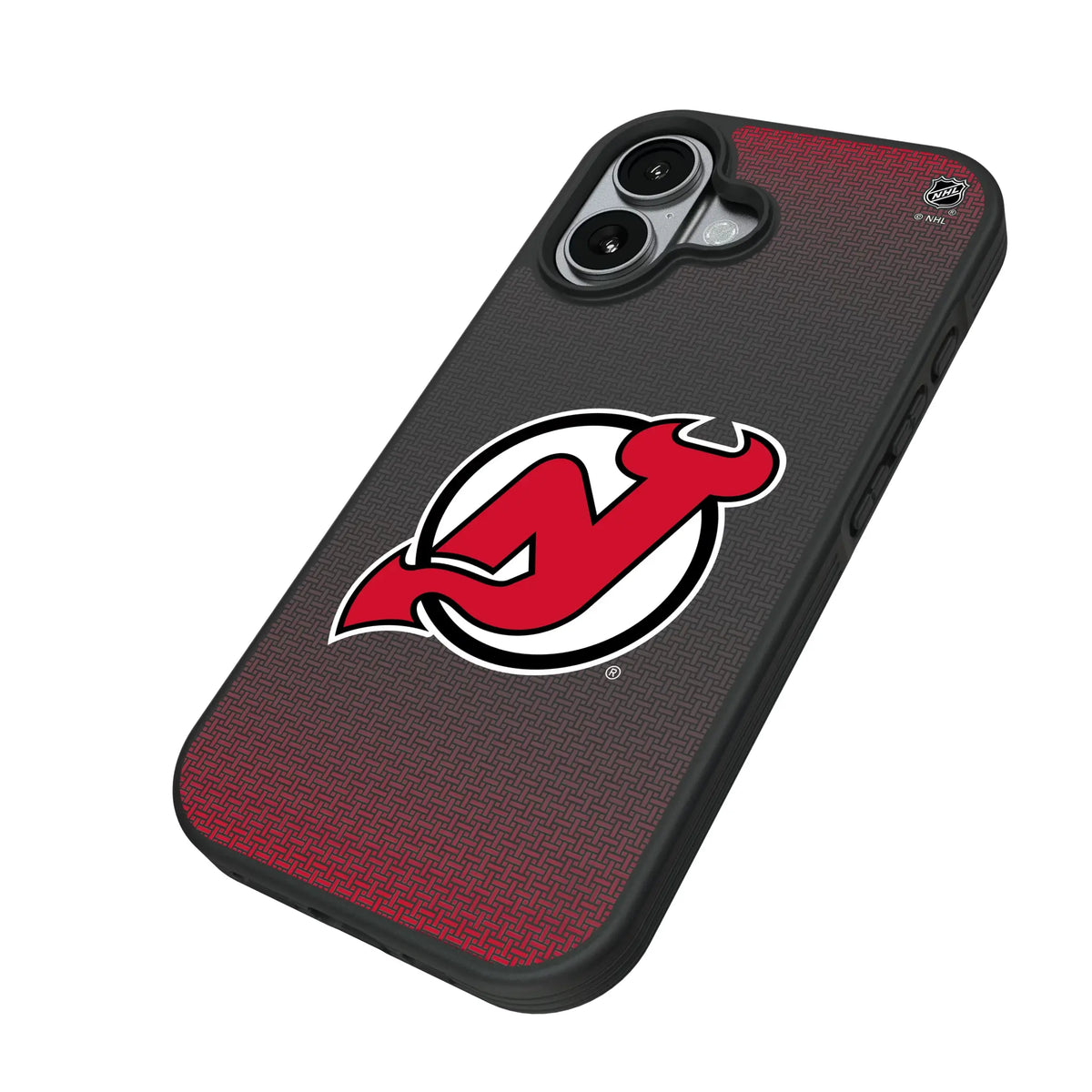 New Jersey Devils Linen iPhone Bump Phone Case for Apple iPhone - Isometric View#Device_iPhone 17