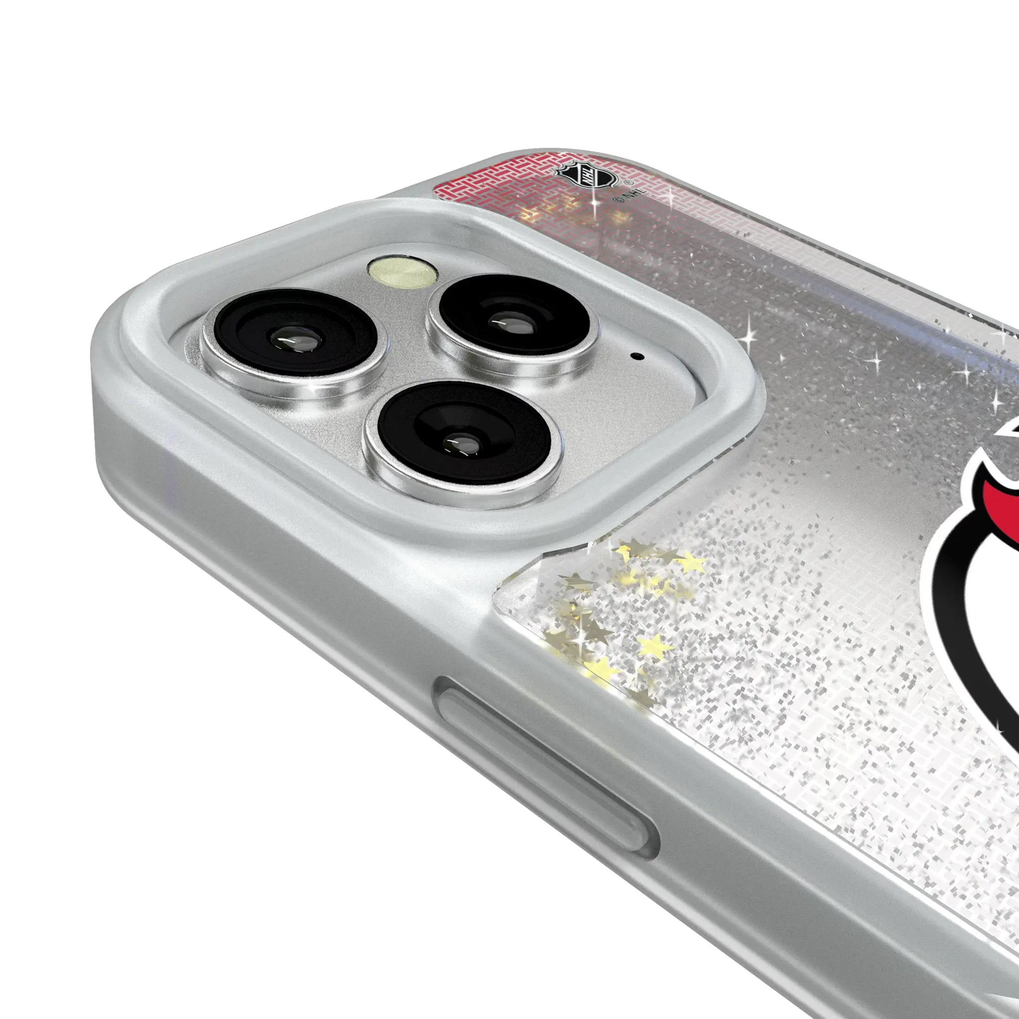 New Jersey Devils Linen iPhone Glitter Phone Case for Apple iPhone - Detail