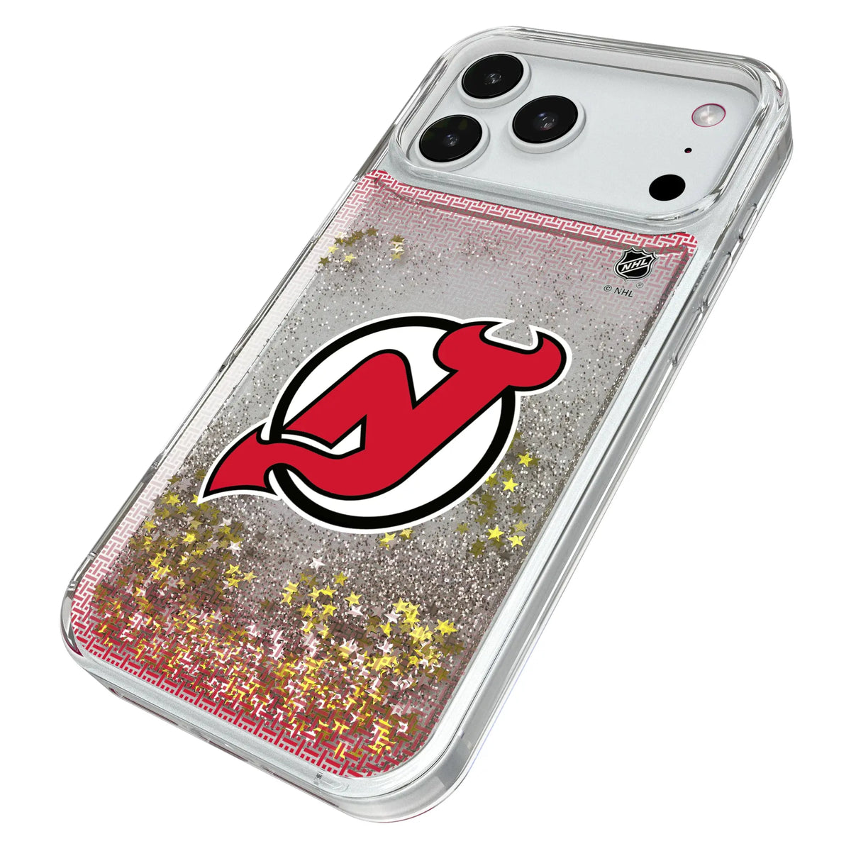 New Jersey Devils Linen iPhone Glitter Phone Case for Apple iPhone - Isometric View#Device_iPhone 18 Pro Max