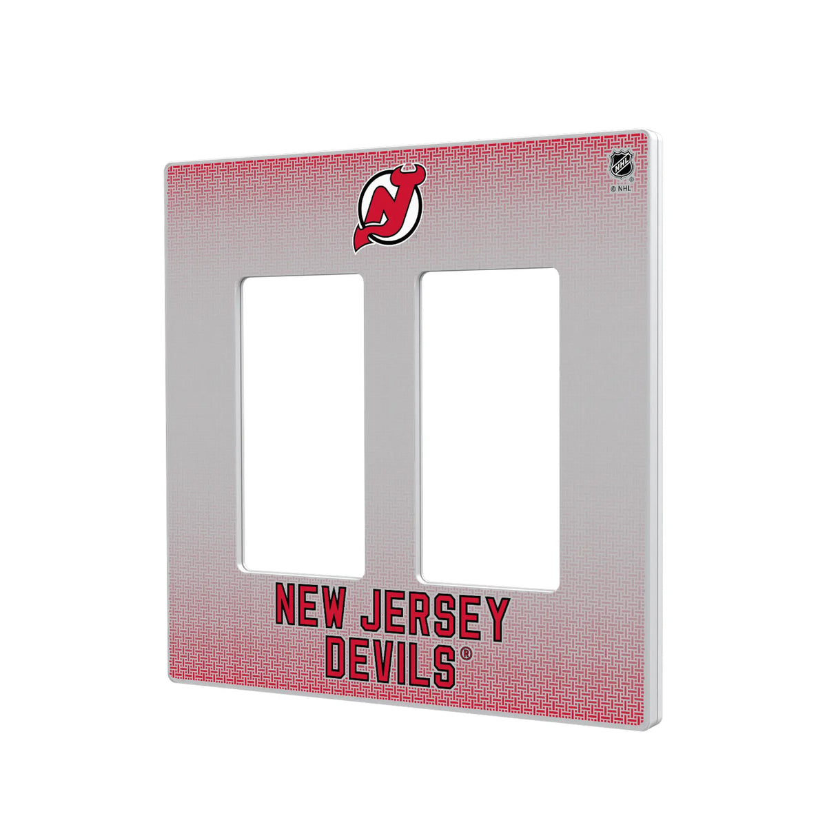 New Jersey Devils Linen Hidden-Screw Light Switch Plate#Style_Double Rocker