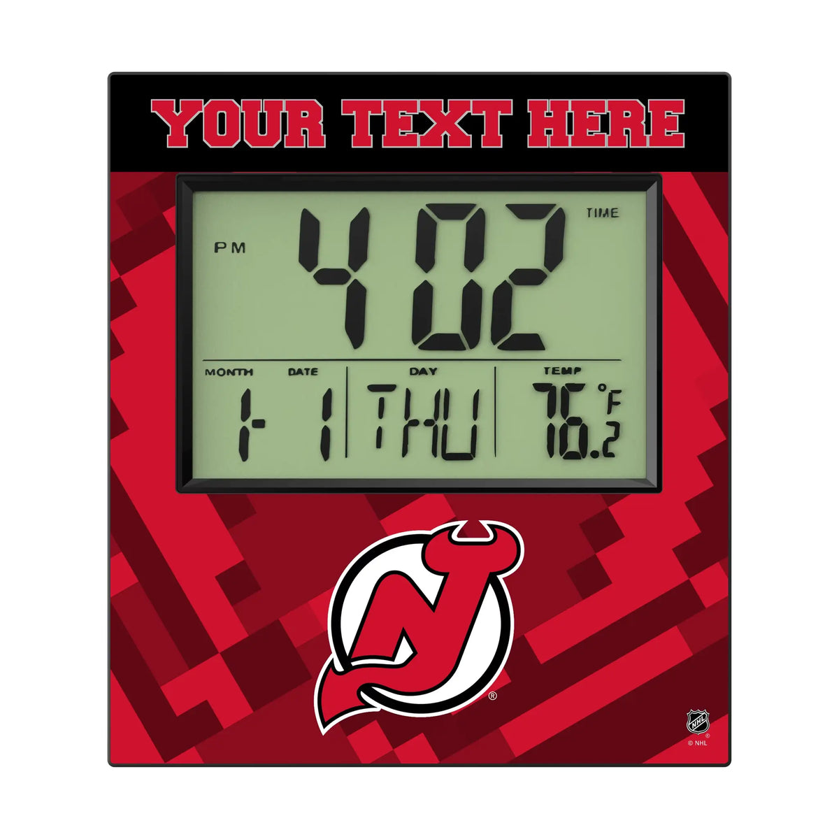 New Jersey Devils Personalized Color Block Wall Clock