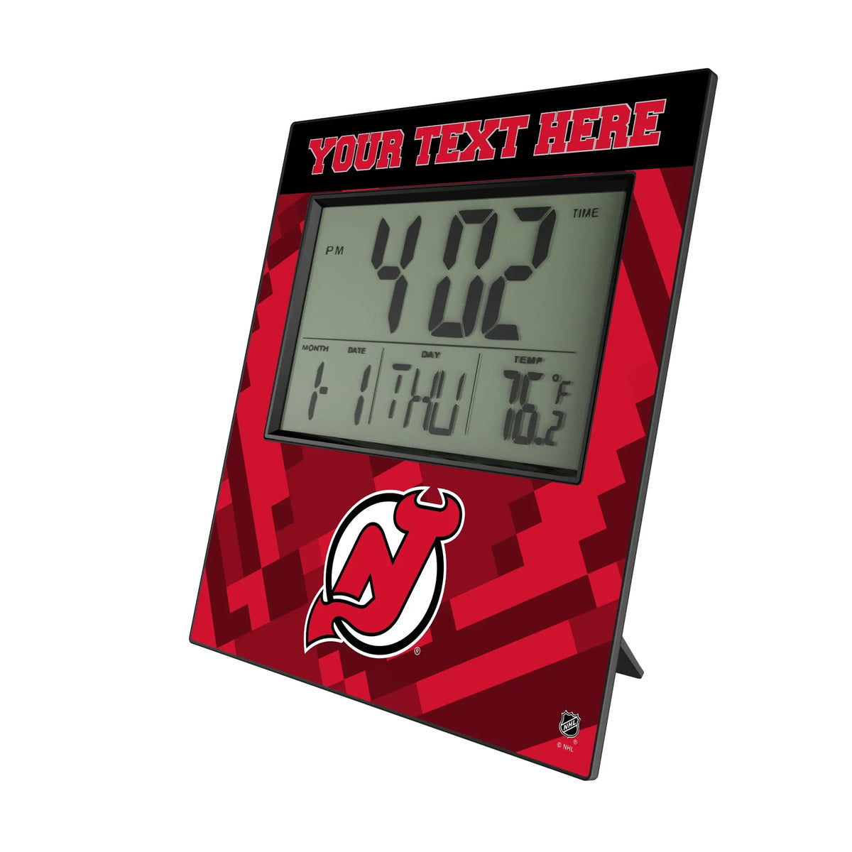 New Jersey Devils Personalized Color Block Wall Clock