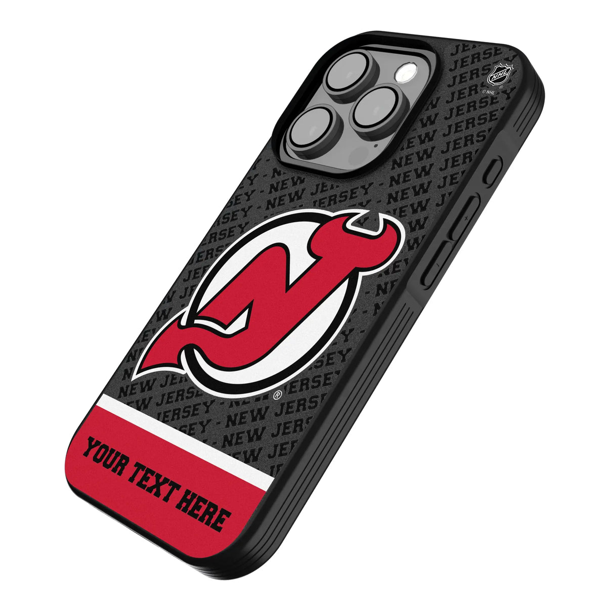 New Jersey Devils Personalized EndZone Plus iPhone Bump Phone Case for Apple iPhone - Isometric View