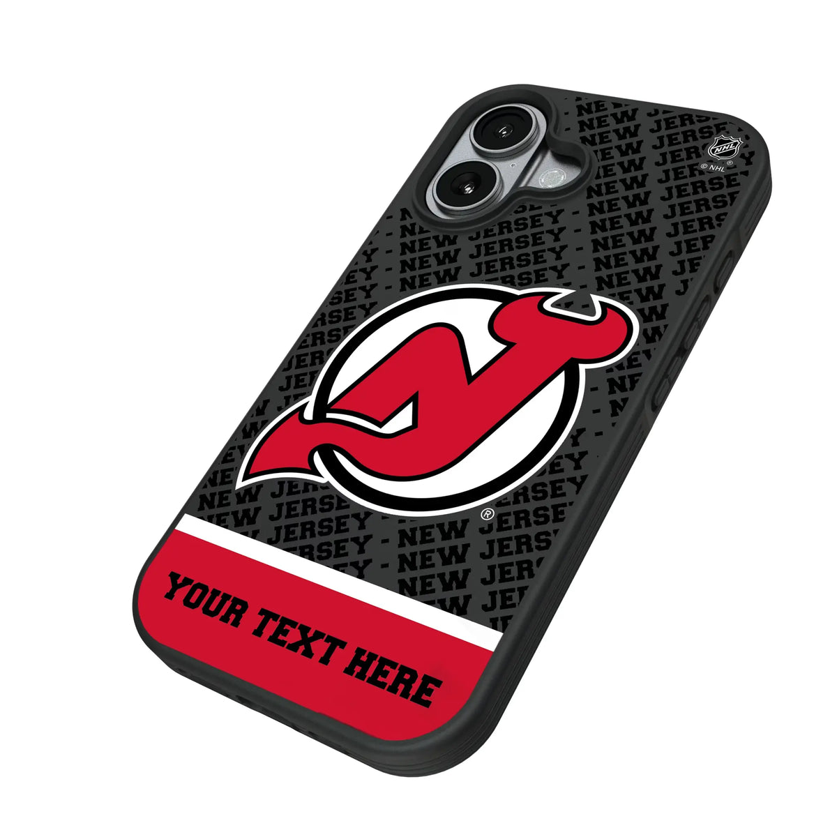 New Jersey Devils Personalized EndZone Plus iPhone Bump Phone Case for Apple iPhone - Isometric View#Device_iPhone 17