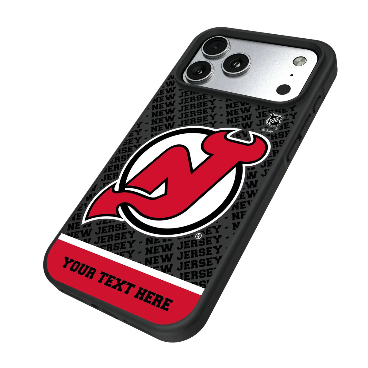 New Jersey Devils Personalized EndZone Plus iPhone Bump Phone Case for Apple iPhone - Isometric View#Device_iPhone 17 Pro Max