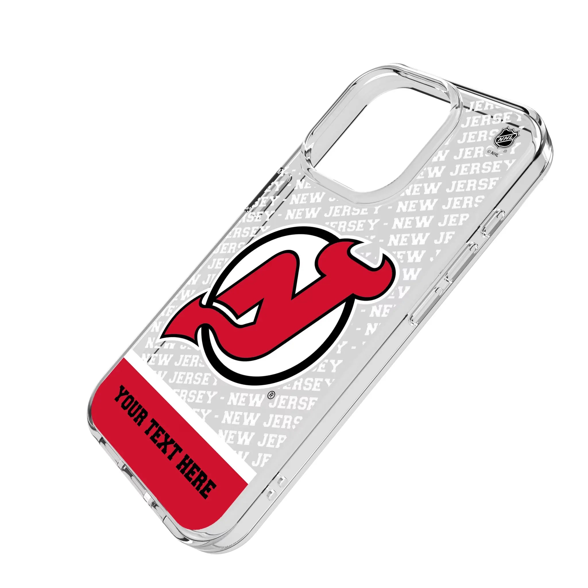 New Jersey Devils Personalized EndZone Plus iPhone Clear Phone Case for Apple iPhone - Isometric View