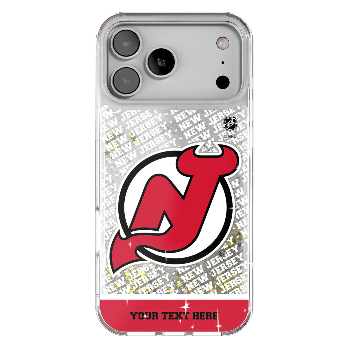 New Jersey Devils Personalized EndZone Plus Glitter Phone Case for Apple iPhone