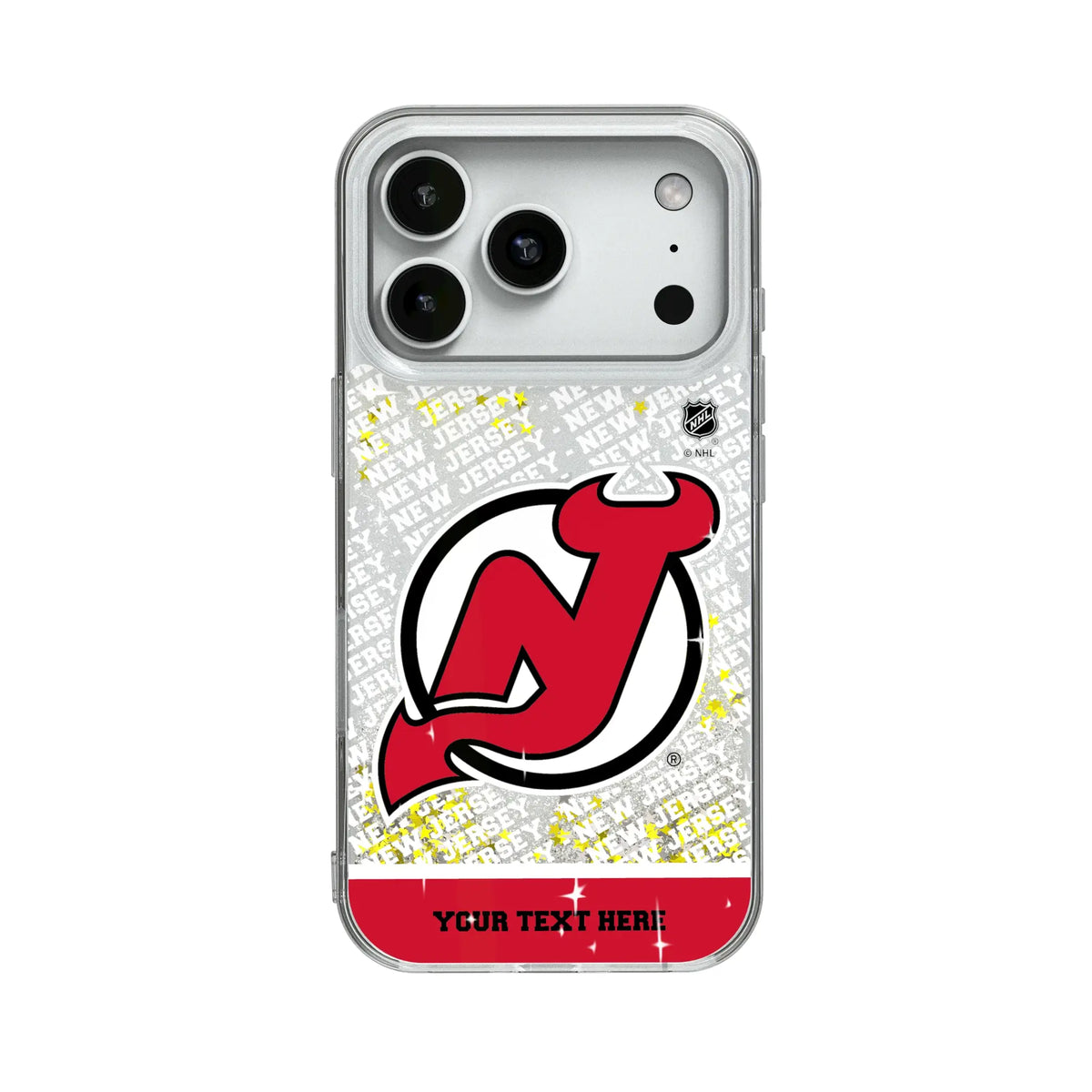 New Jersey Devils Personalized EndZone Plus Glitter Phone Case for Apple iPhone