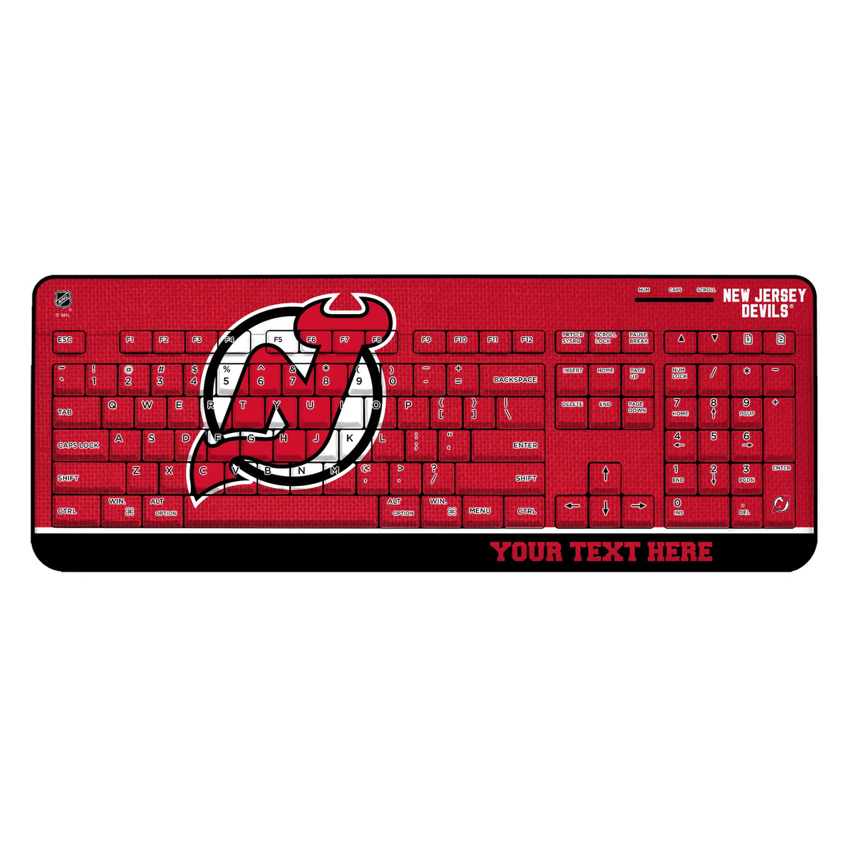 New Jersey Devils Personalized Endzone Solid Wireless USB Keyboard