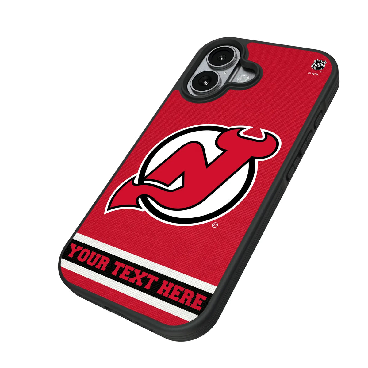 New Jersey Devils Personalized Stripe iPhone Bump Phone Case for Apple iPhone - Isometric View#Device_iPhone 17