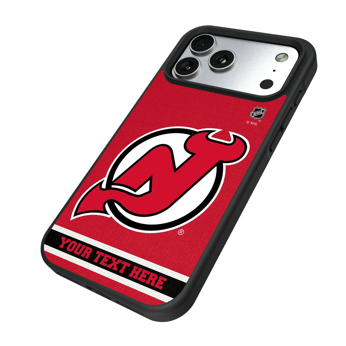 New Jersey Devils Personalized Stripe iPhone Bump Phone Case for Apple iPhone - Isometric View#Device_iPhone 17 Pro Max