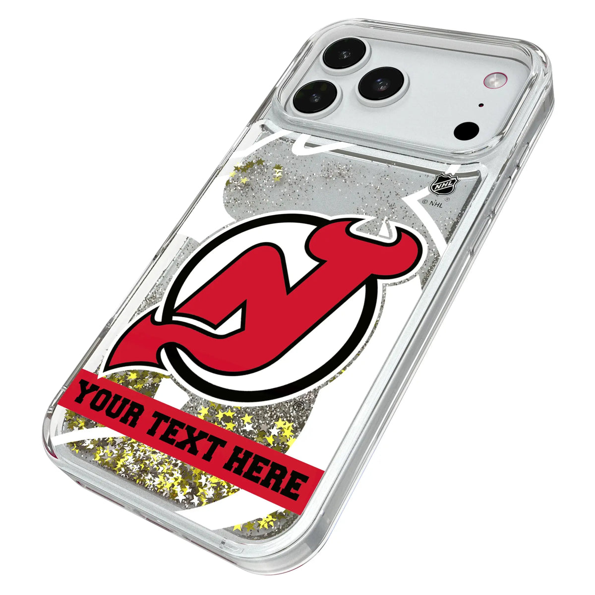 New Jersey Devils Personalized Tilt iPhone Glitter Phone Case for Apple iPhone - Isometric View#Device_iPhone 18 Pro Max